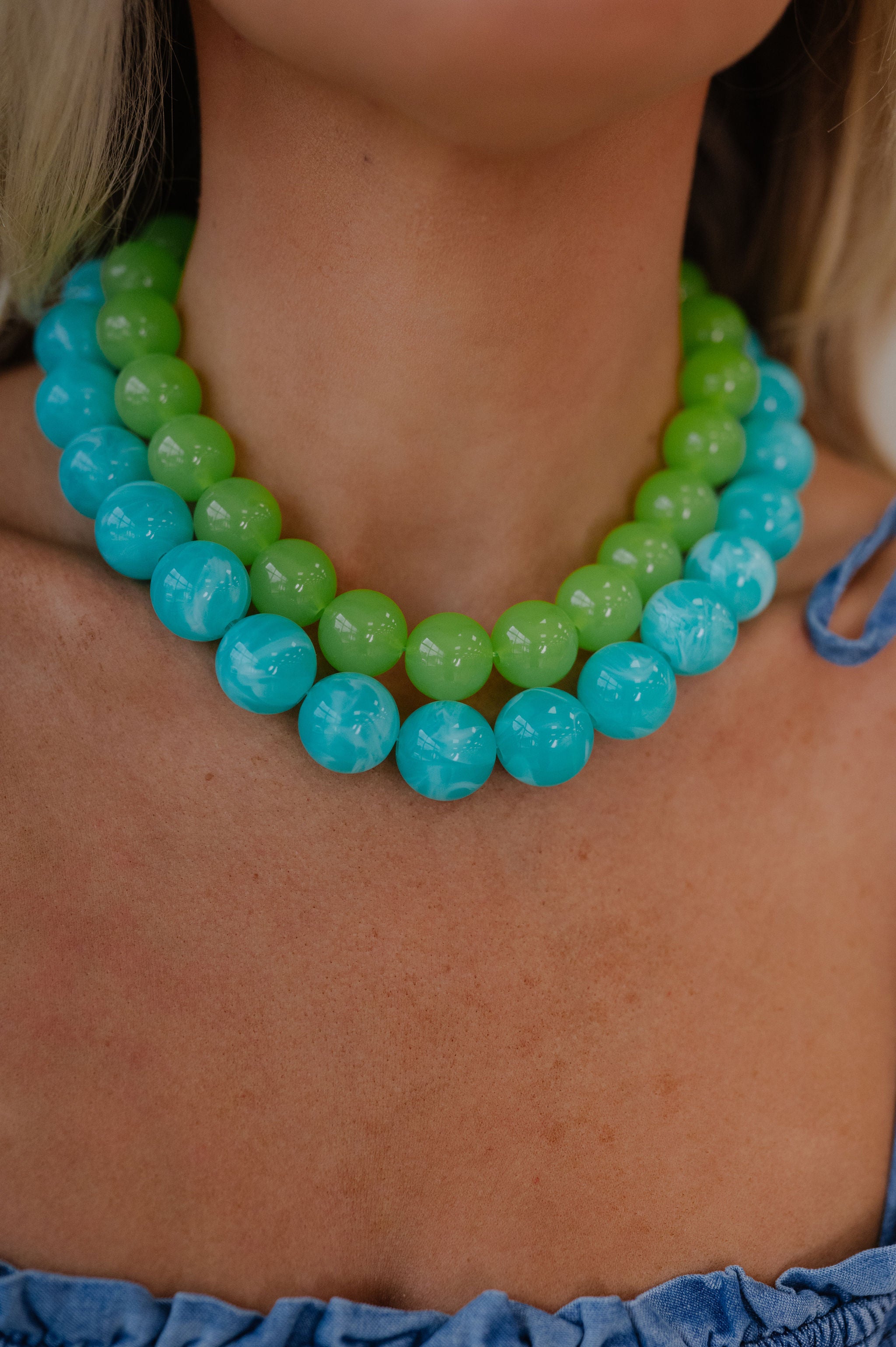 Big Beaded Necklace-Green