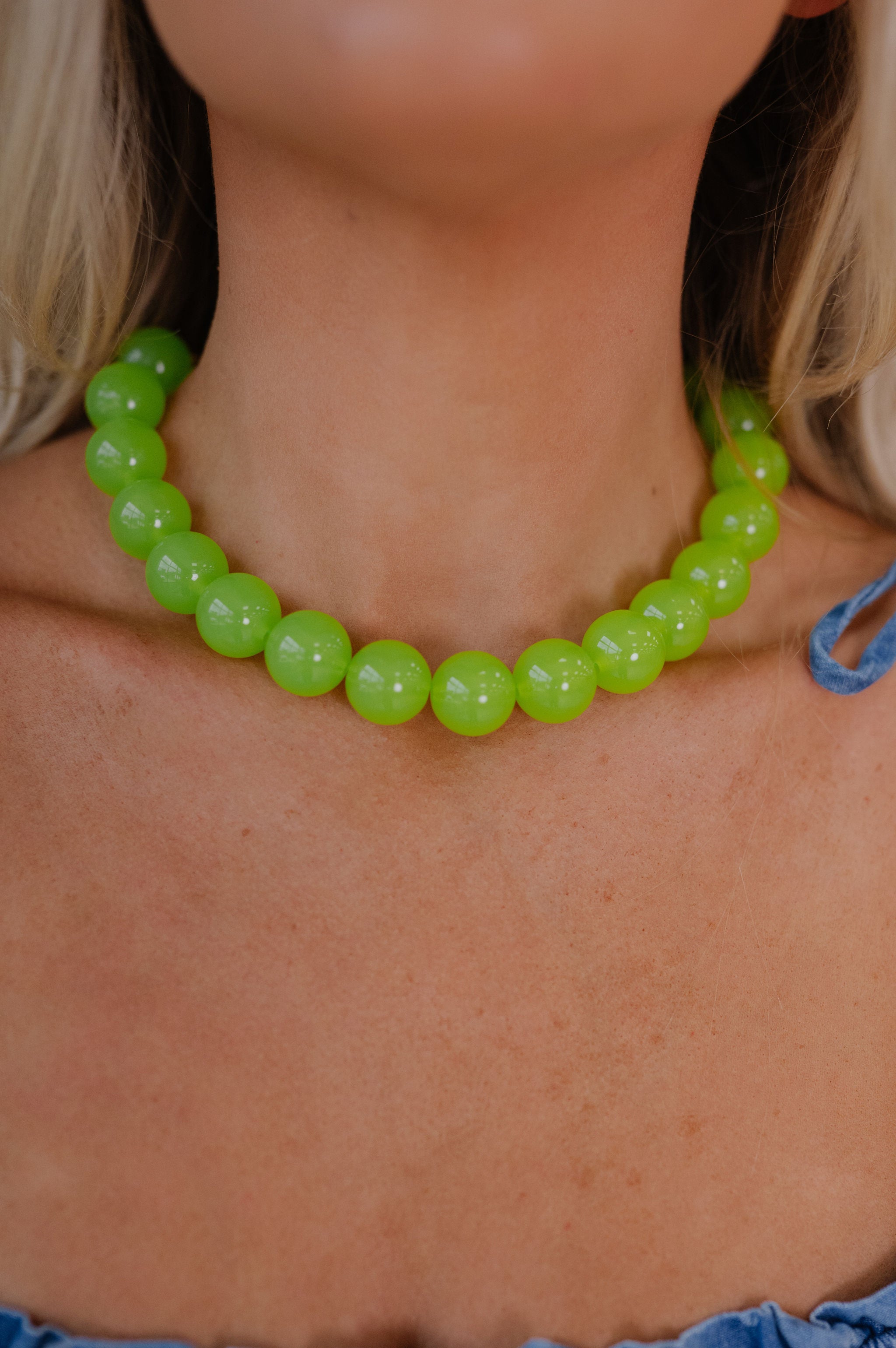 Big Beaded Necklace-Green