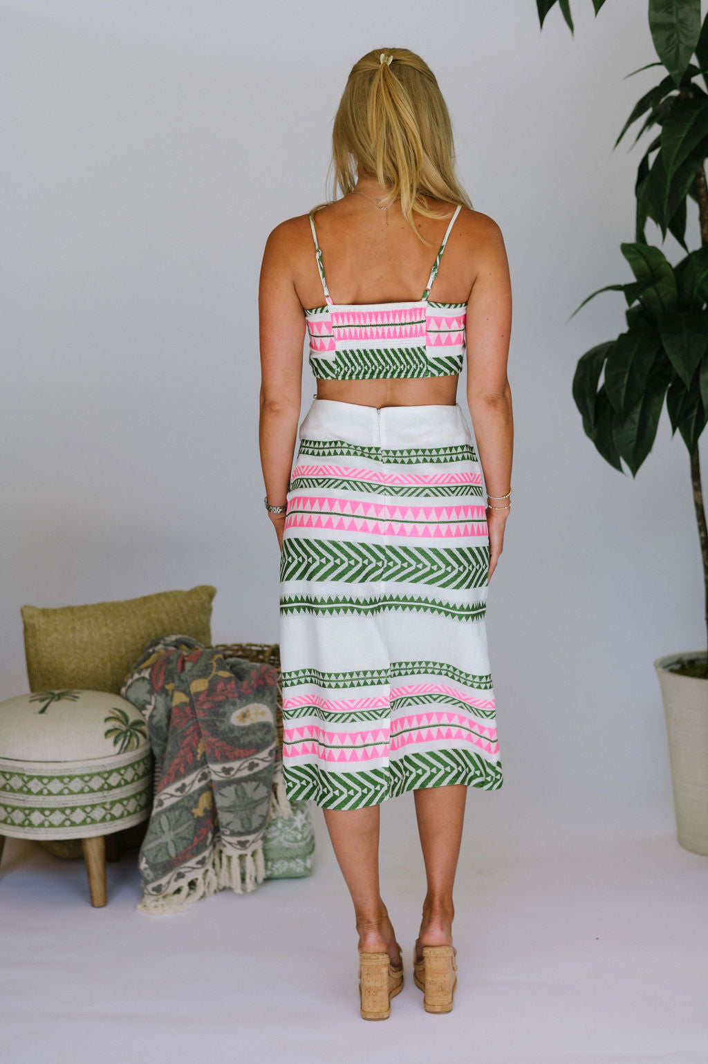 Darcy Skirt Set-Pink/Green