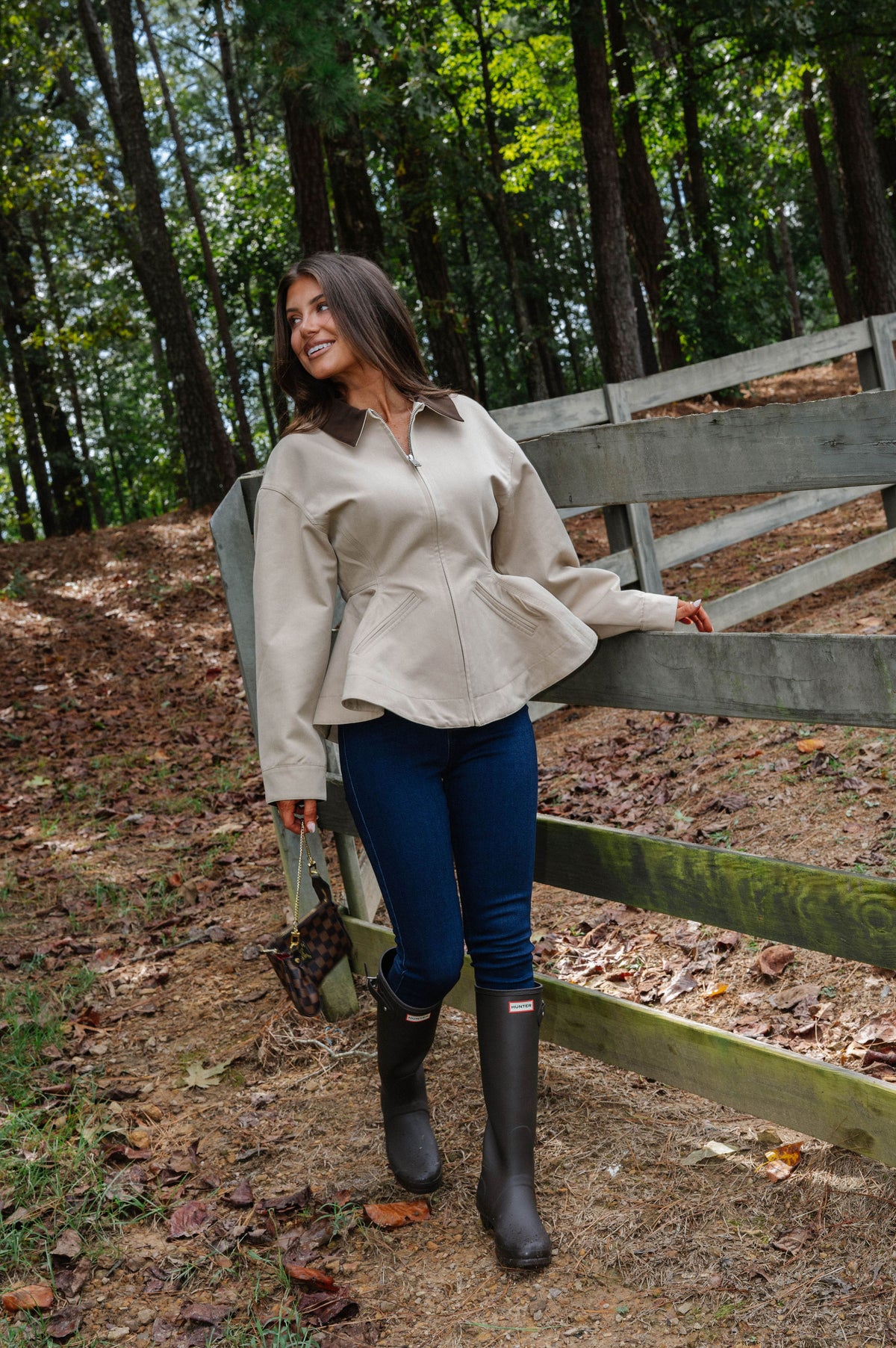 Maggie Peplum Jacket-Taupe