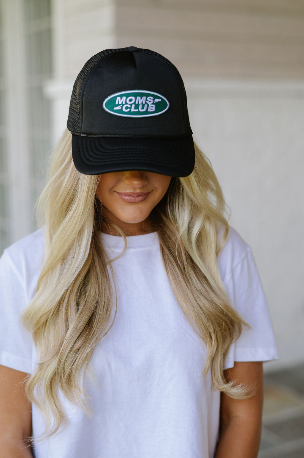 "Moms Club" Trucker Hat- Black