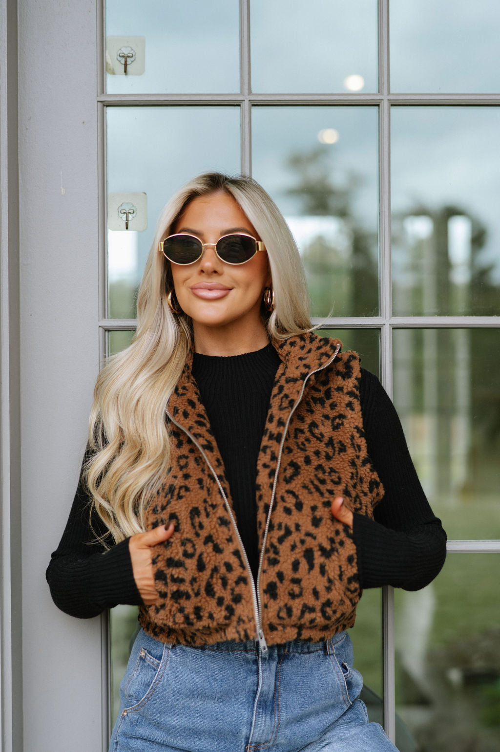 Animal Print Sherpa Vest