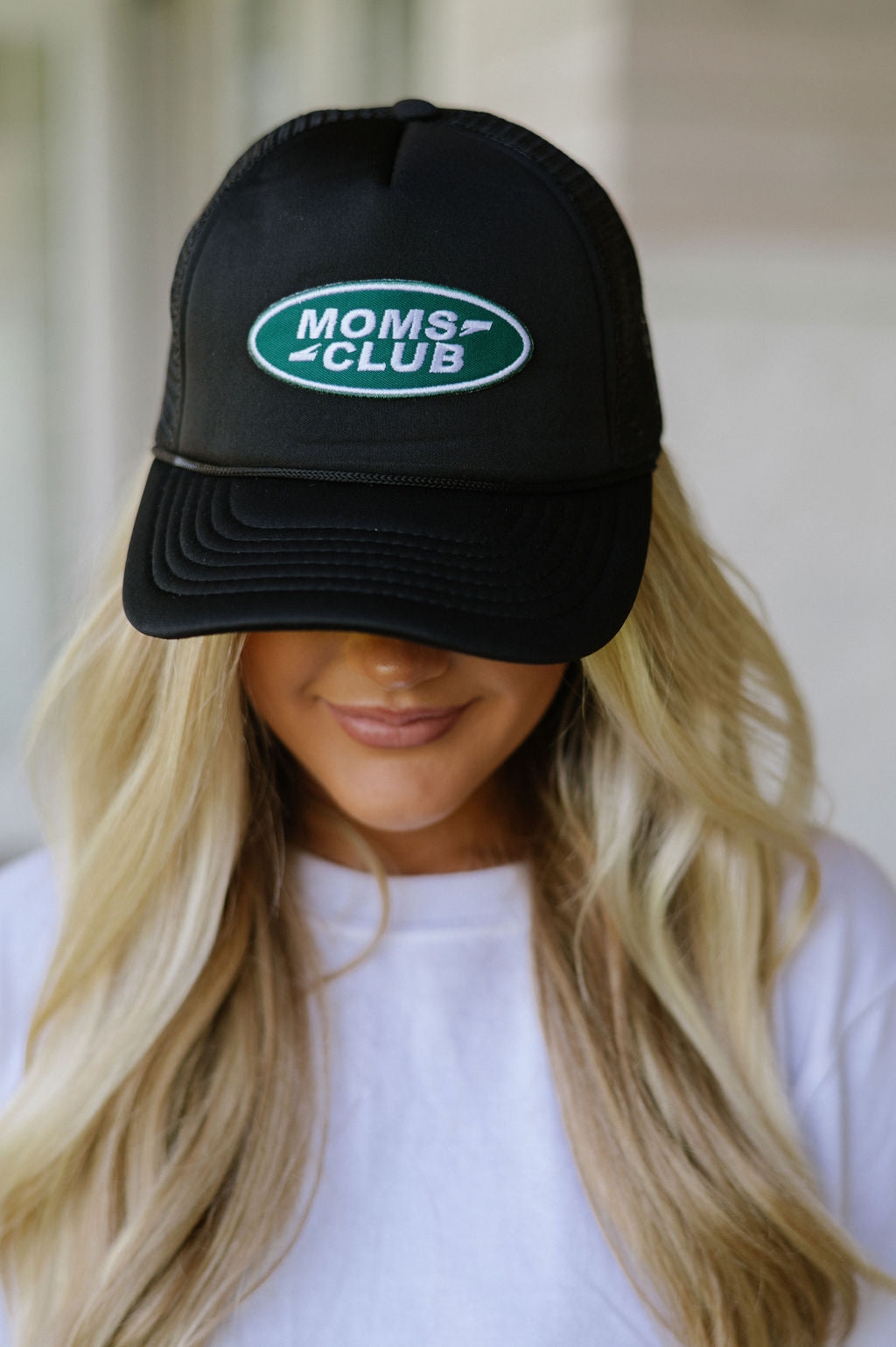 "Moms Club" Trucker Hat- Black