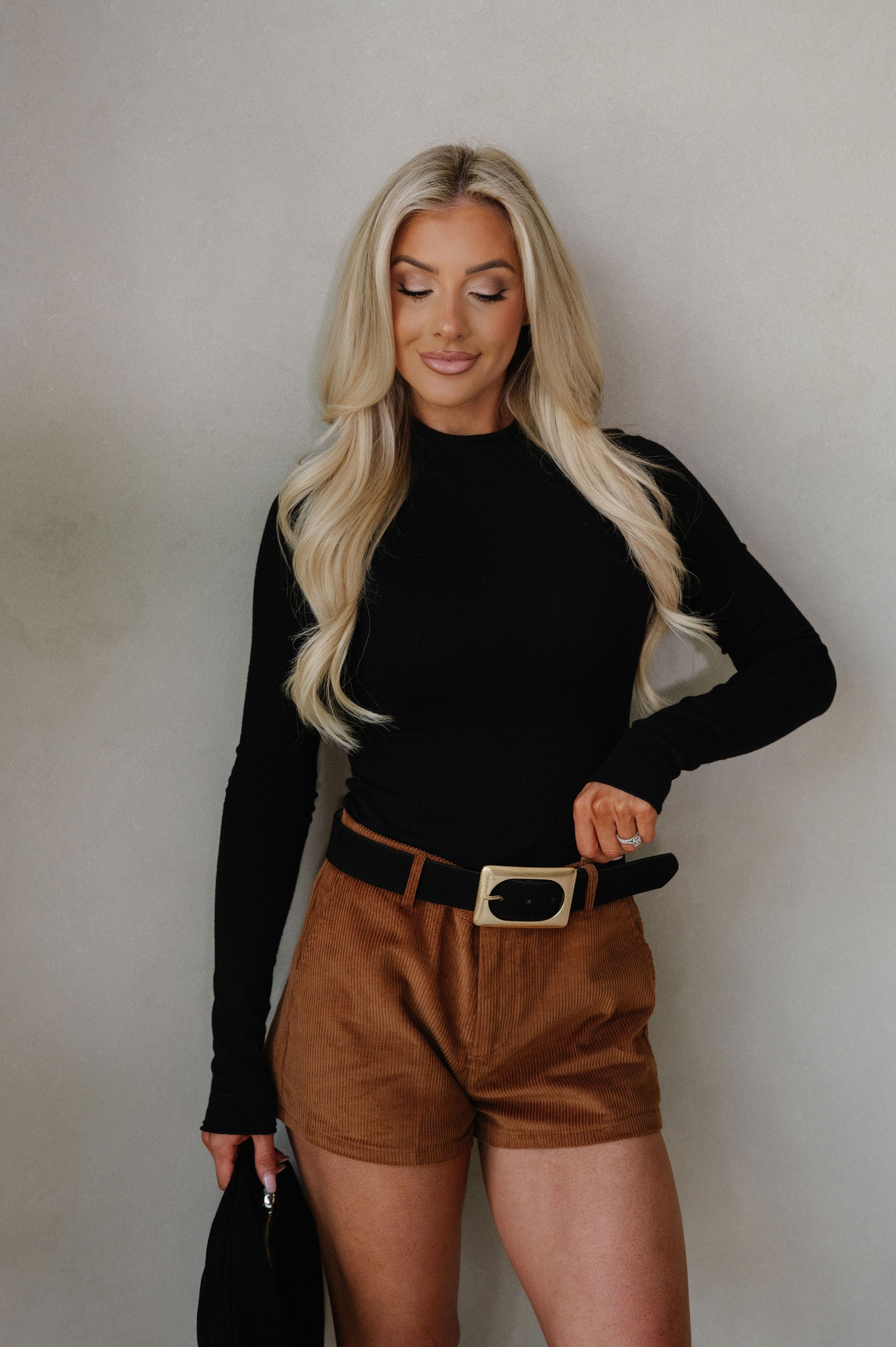 Astrid Corduroy Shorts-Brown