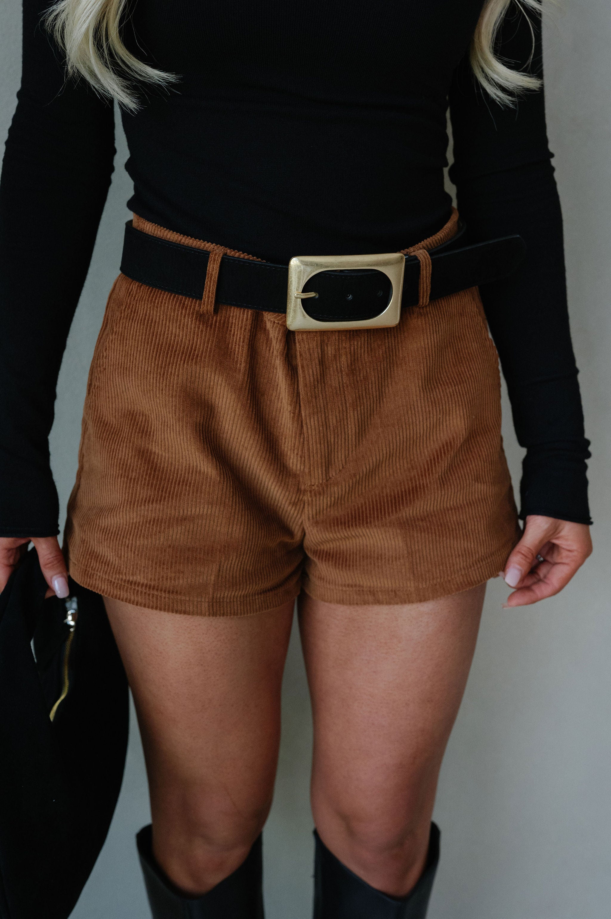 Astrid Corduroy Shorts-Brown