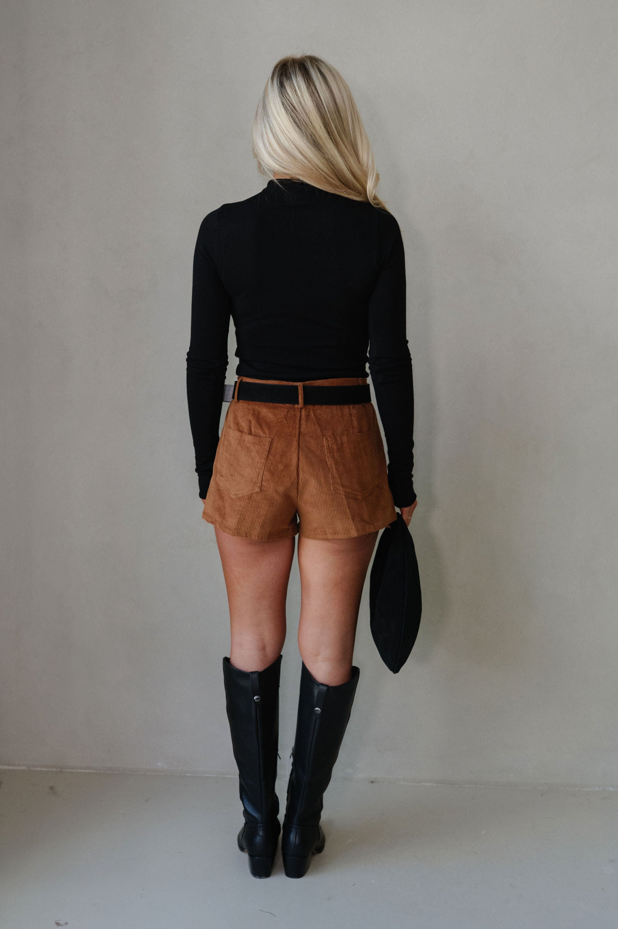 Astrid Corduroy Shorts-Brown