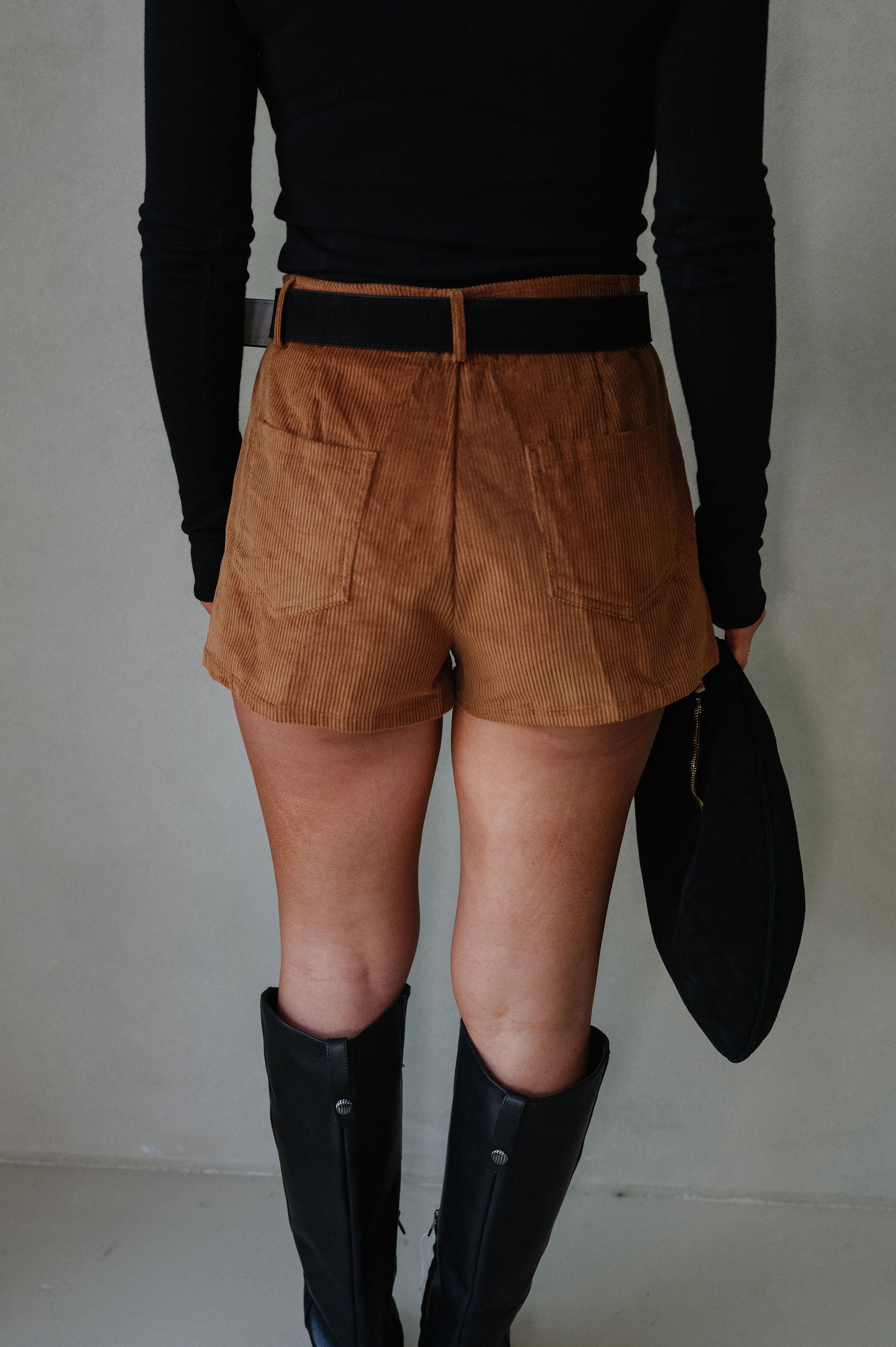 Astrid Corduroy Shorts-Brown