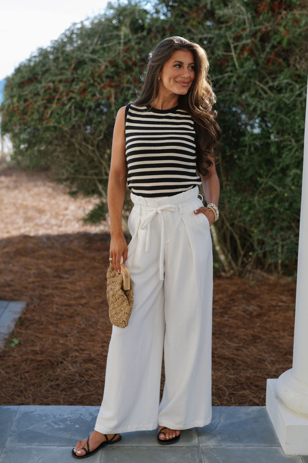 Classic Striped Sleeveless Sweater