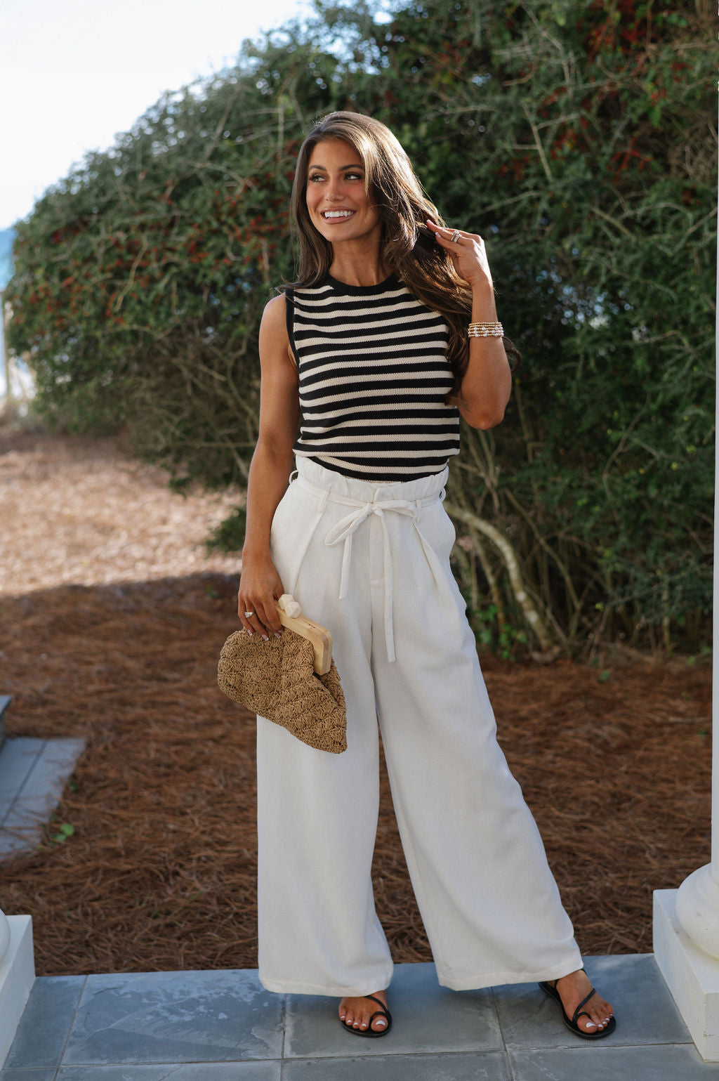 Classic Striped Sleeveless Sweater