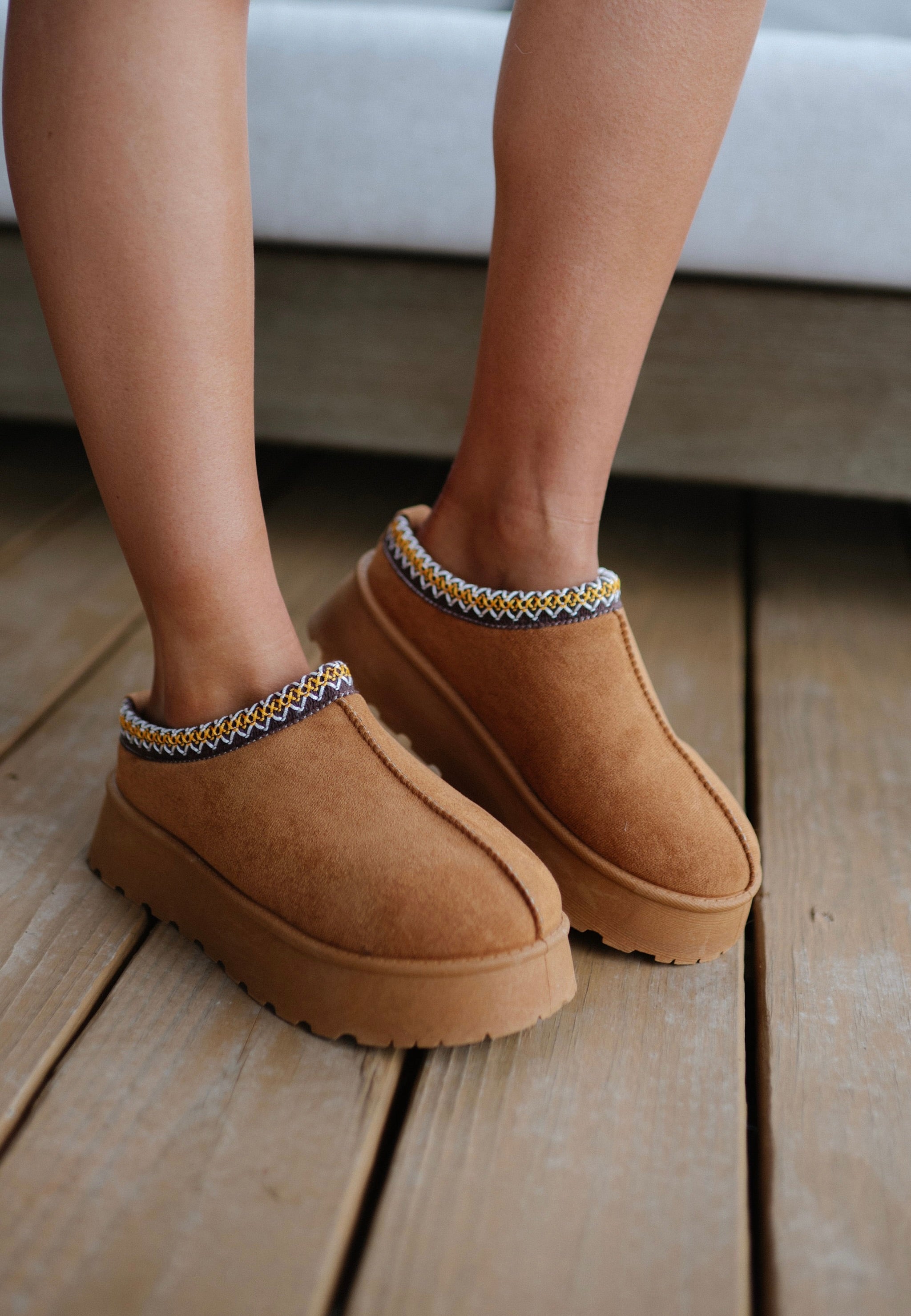 Rach Faux Fur Slipper-Chestnut