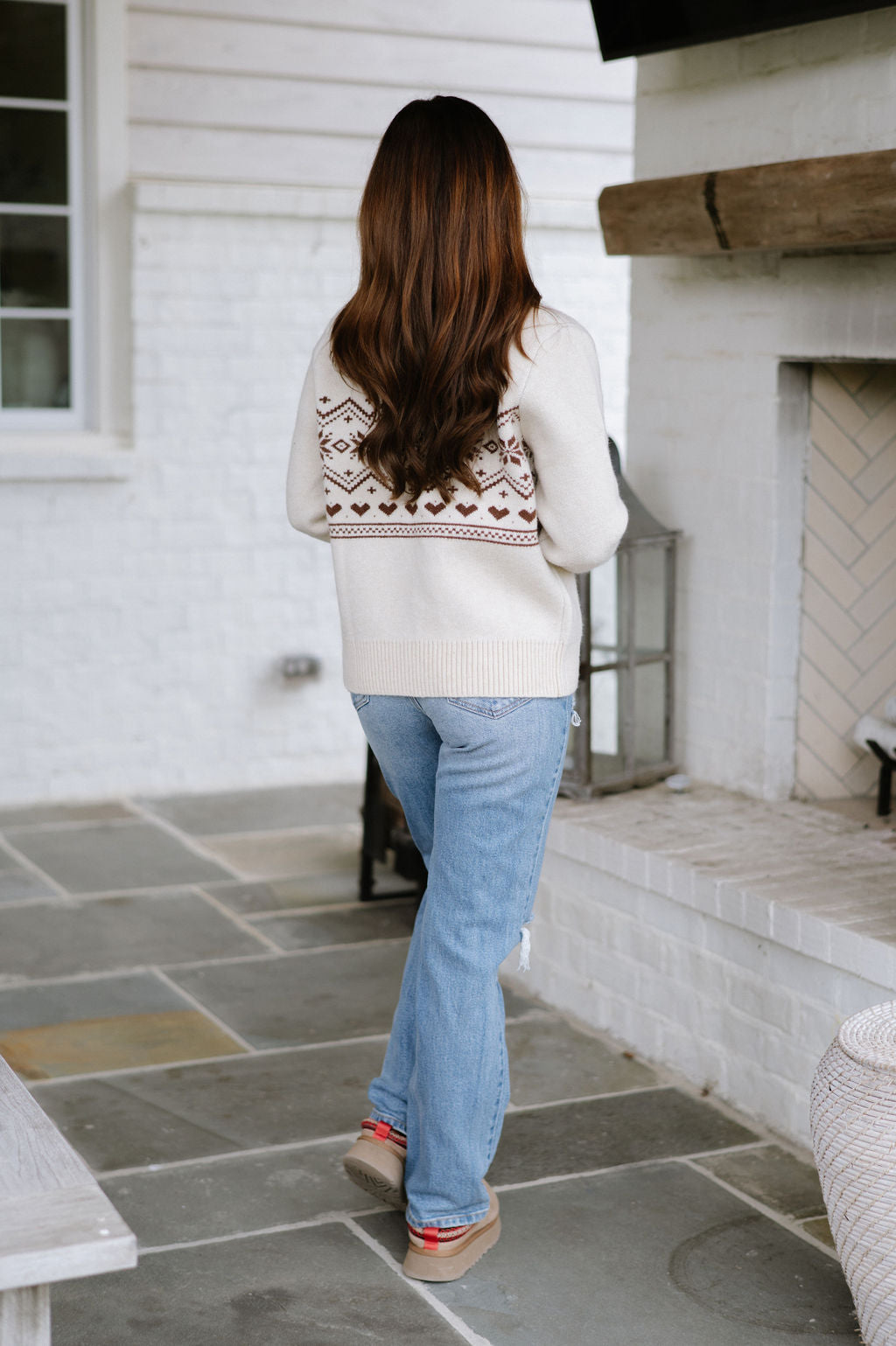 Fair Isle Cardigan-Cream