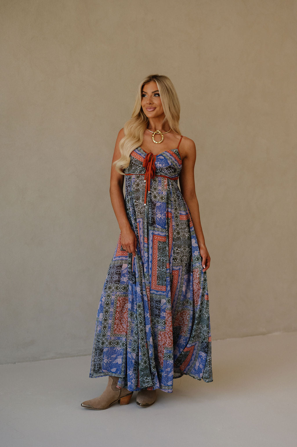 Asher Dress-Blue Multi