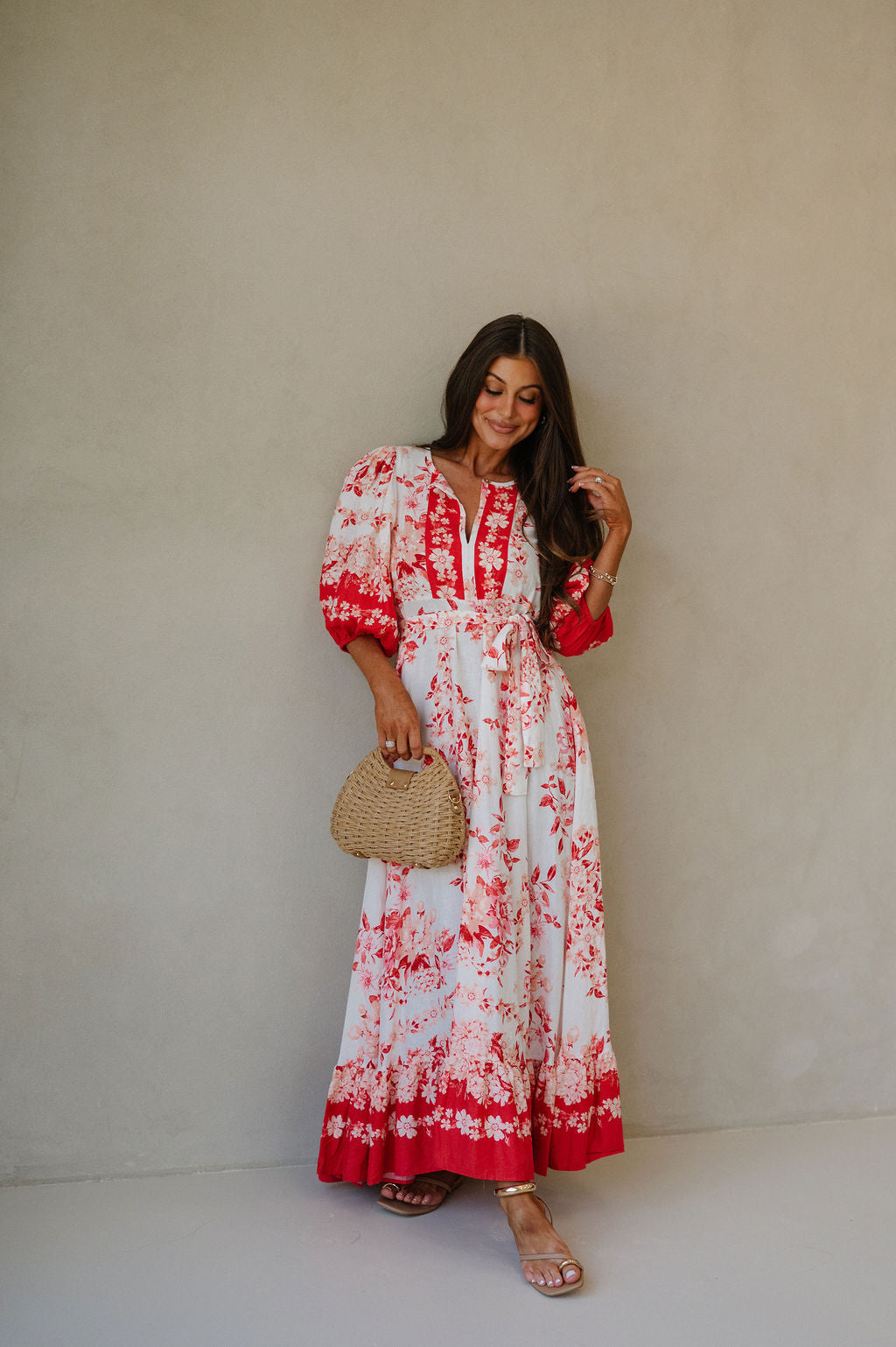 Teressa Floral Dress-Red Multi
