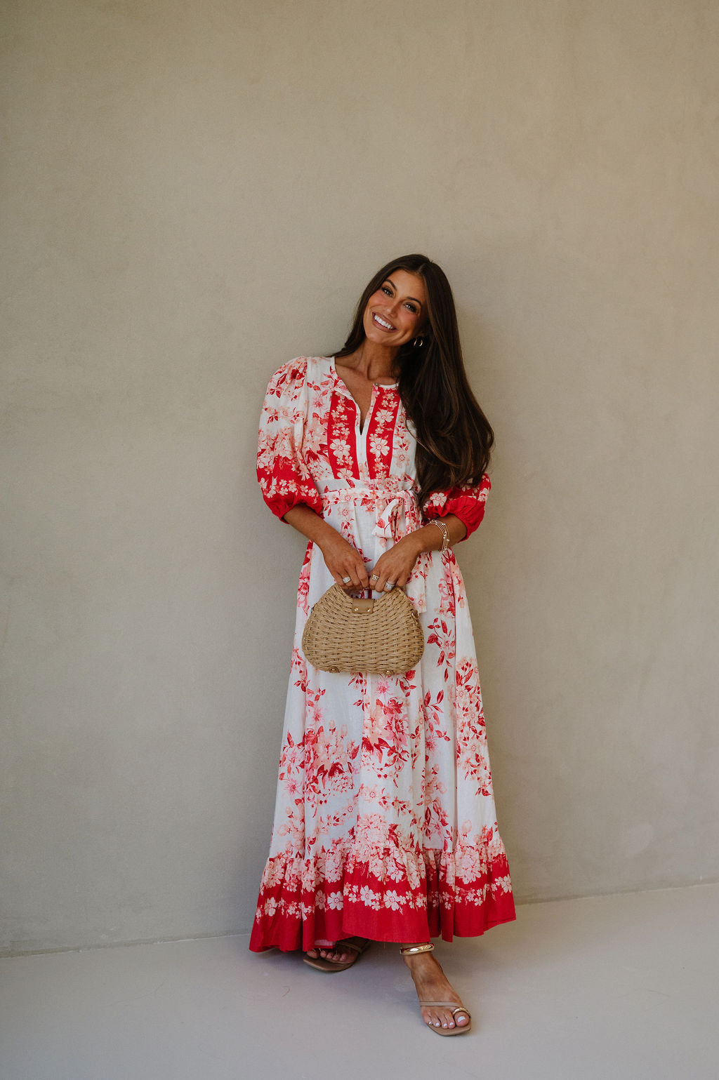 Teressa Floral Dress-Red Multi