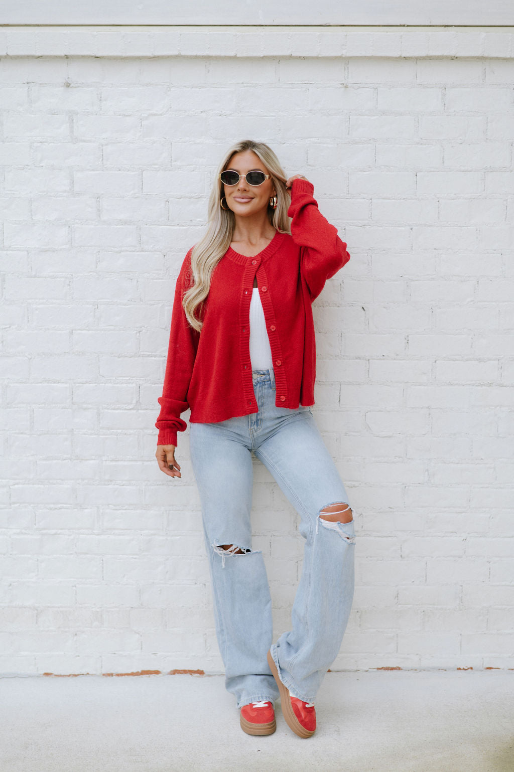 Denver Cardigan-Red