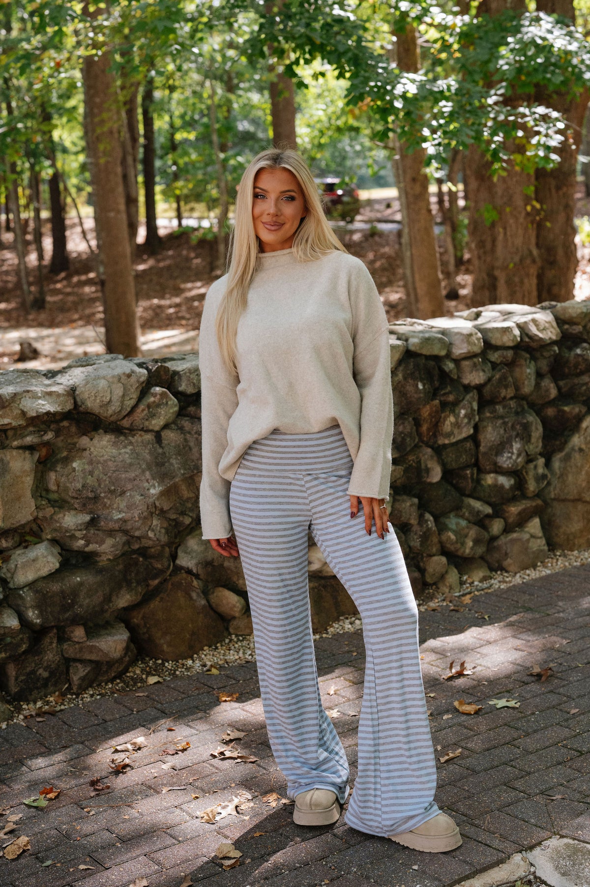Lily Mock Neck Sweater-Beige