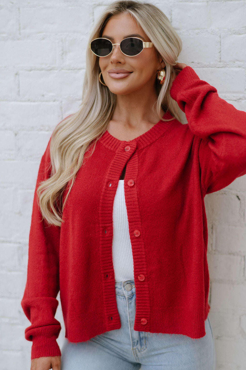 Denver Cardigan-Red