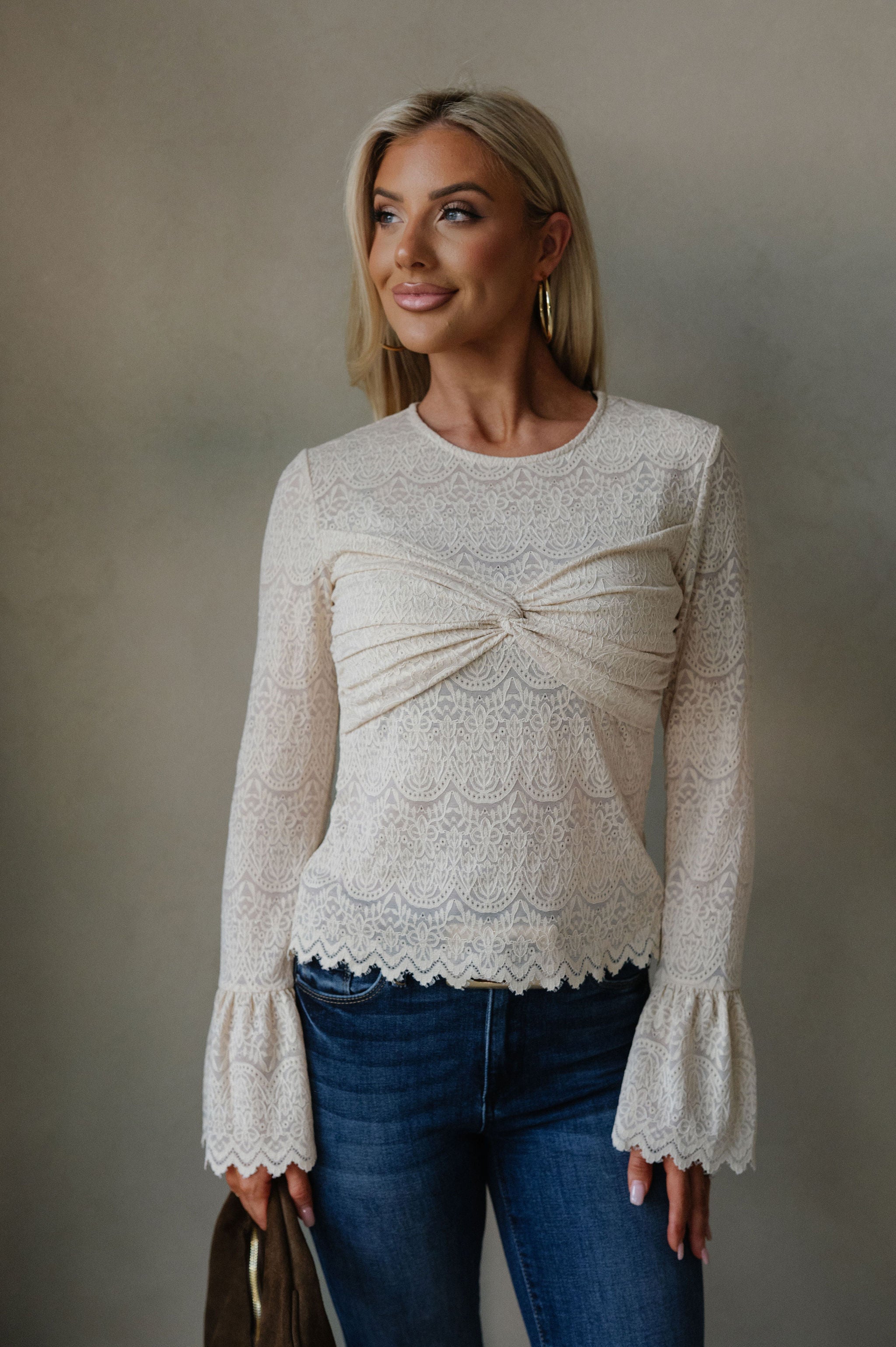 Pearson Lace Top-Beige