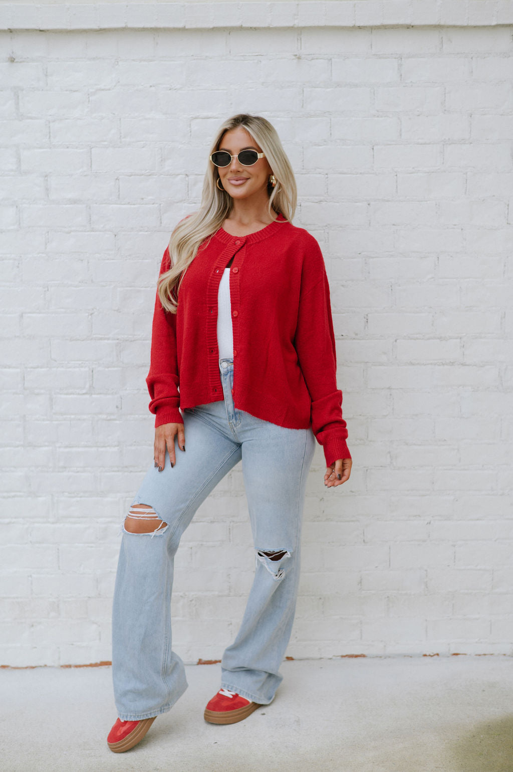 Denver Cardigan-Red