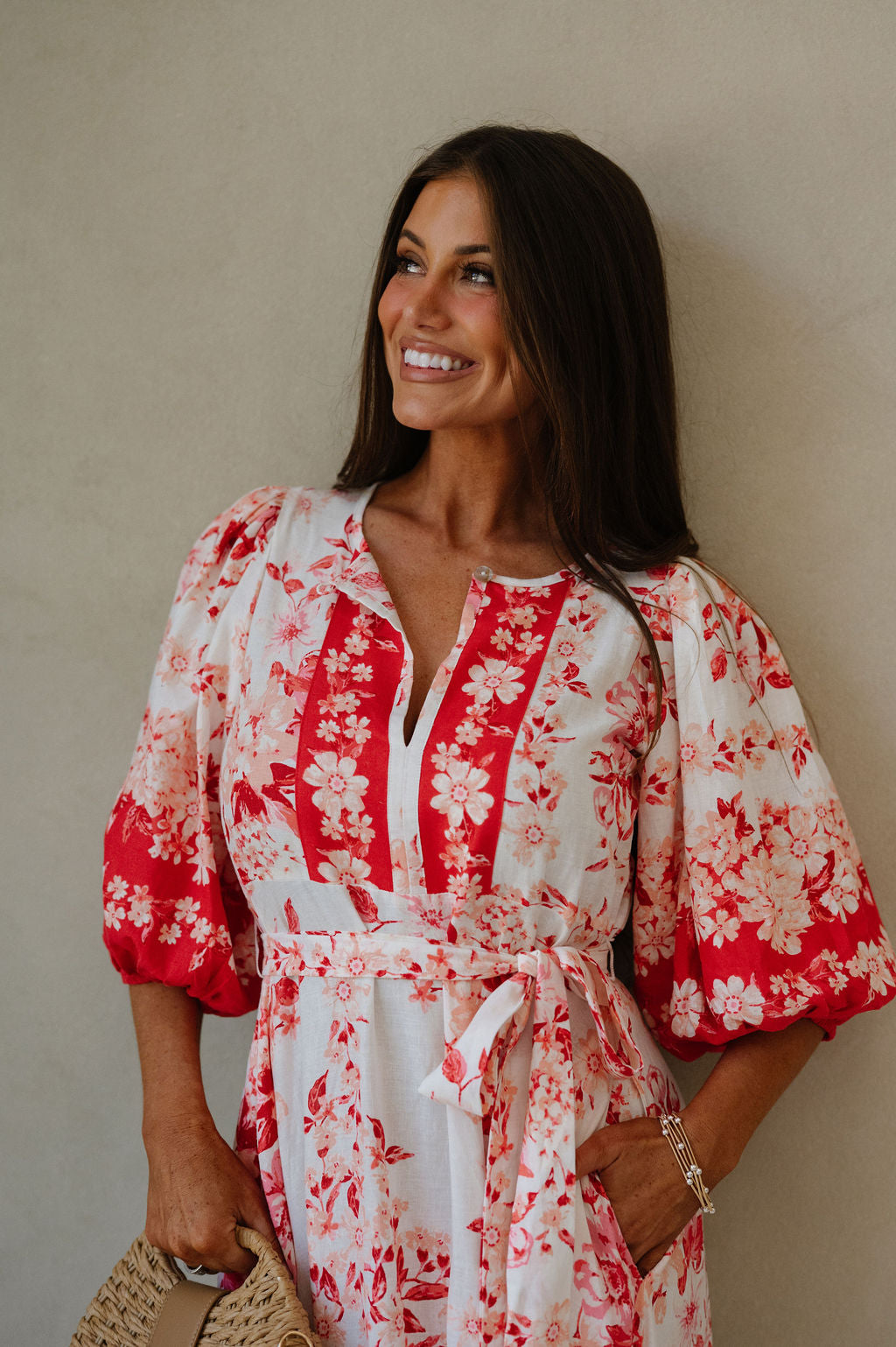 Teressa Floral Dress-Red Multi