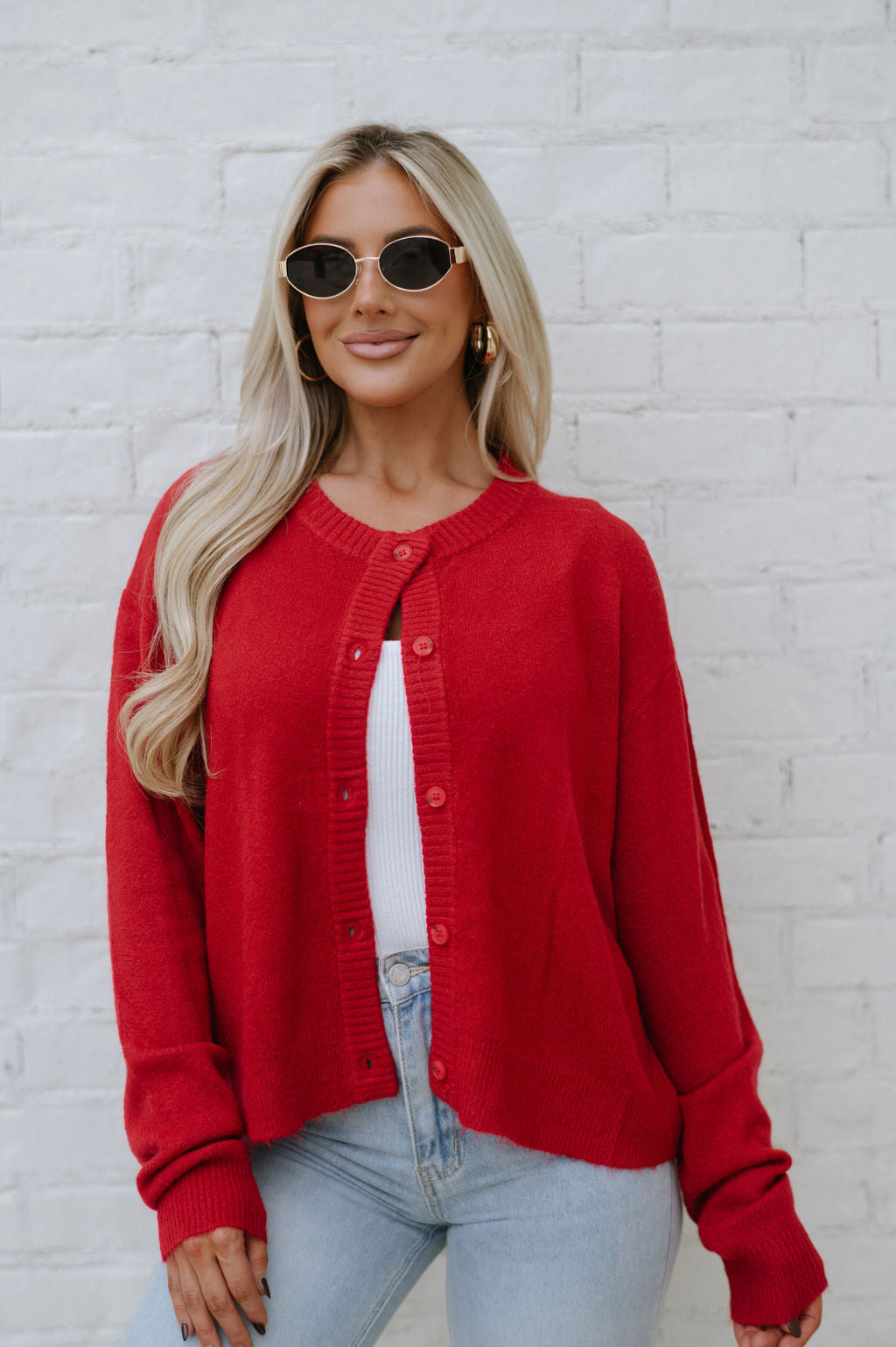 Denver Cardigan-Red