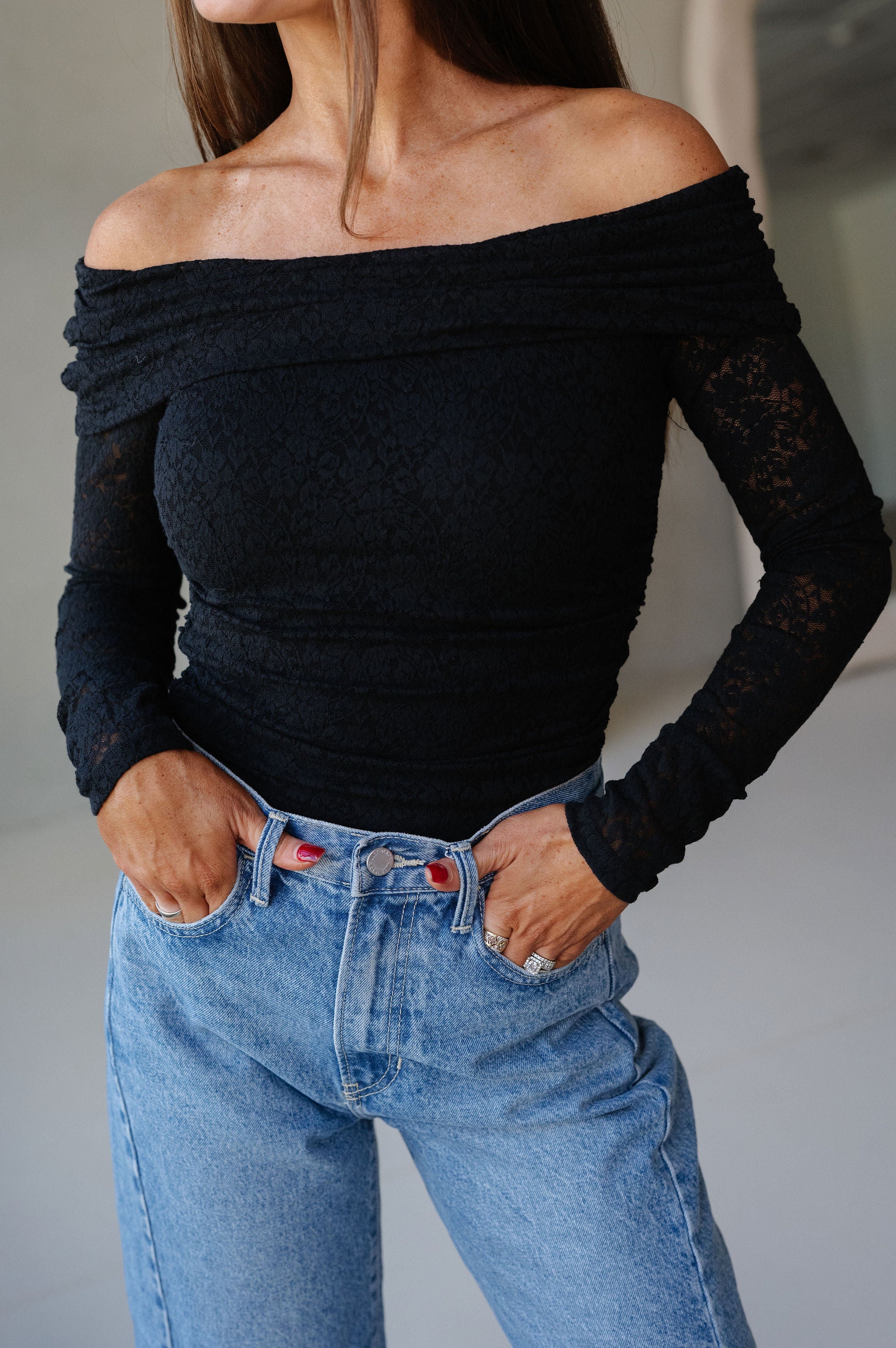 OTS Lace Top-Black