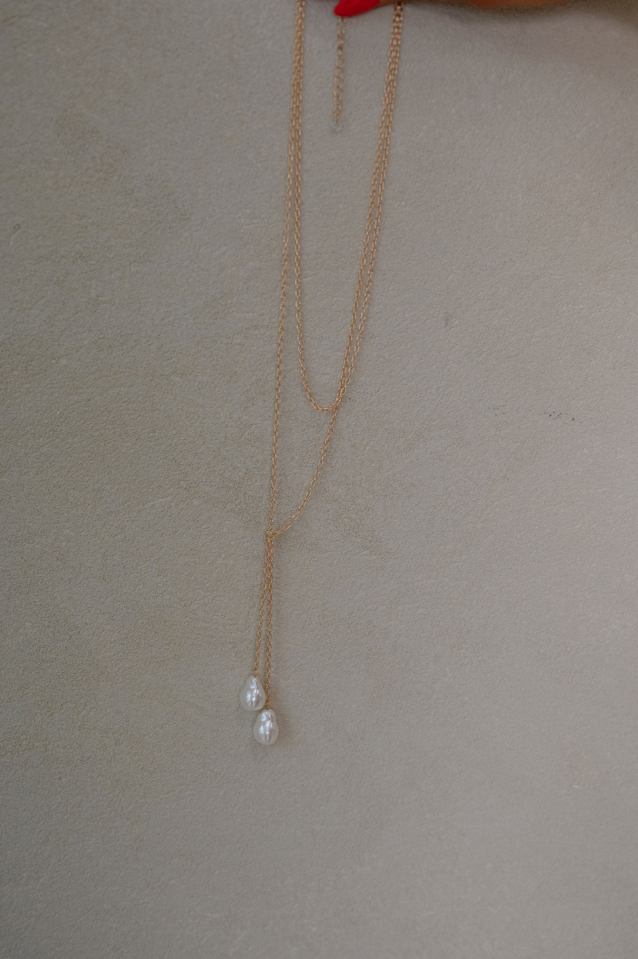 Ashmore Baroque Pearl Layered Necklace-Gold