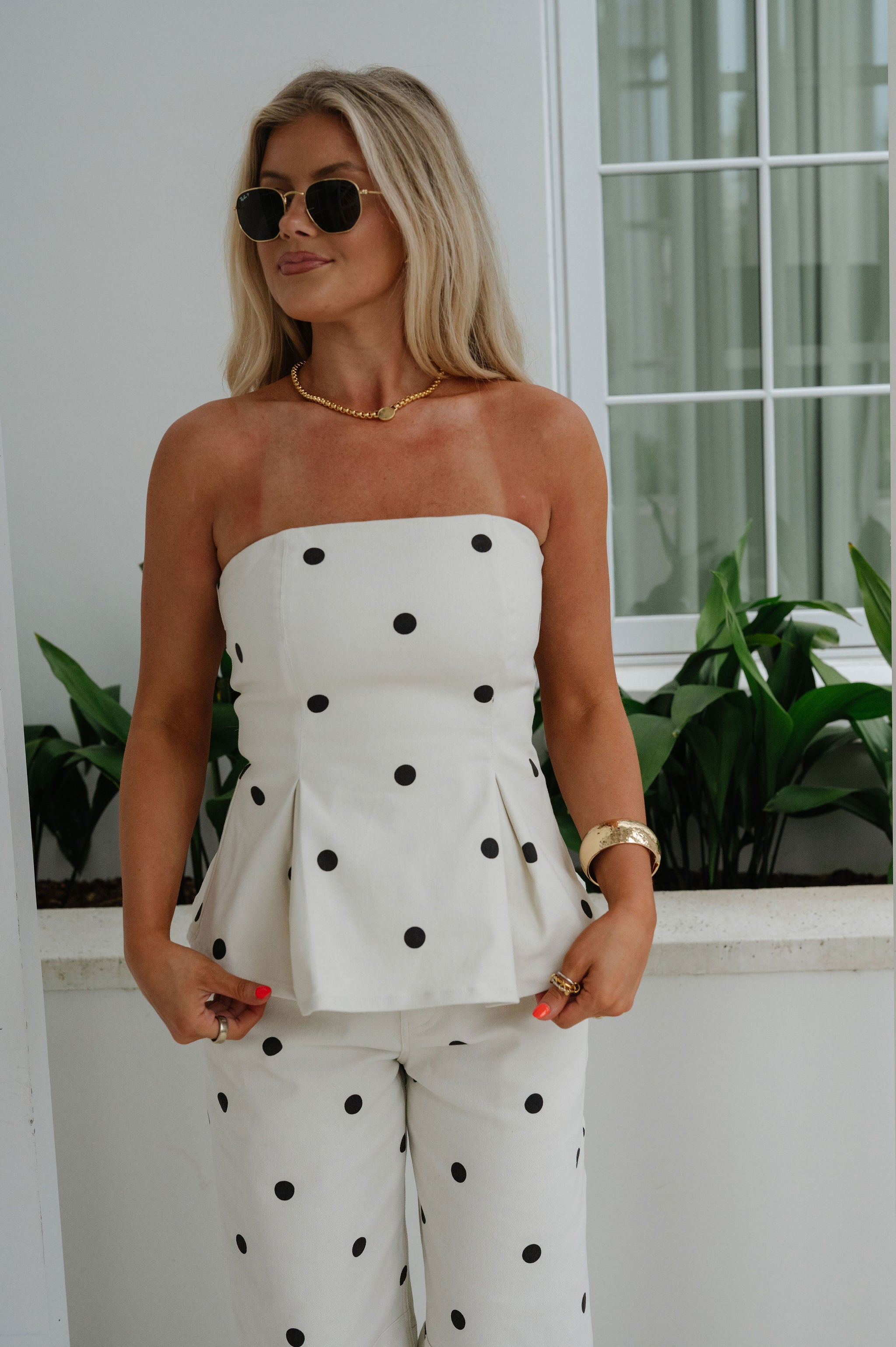 Dani Pants Set-Polka Dot