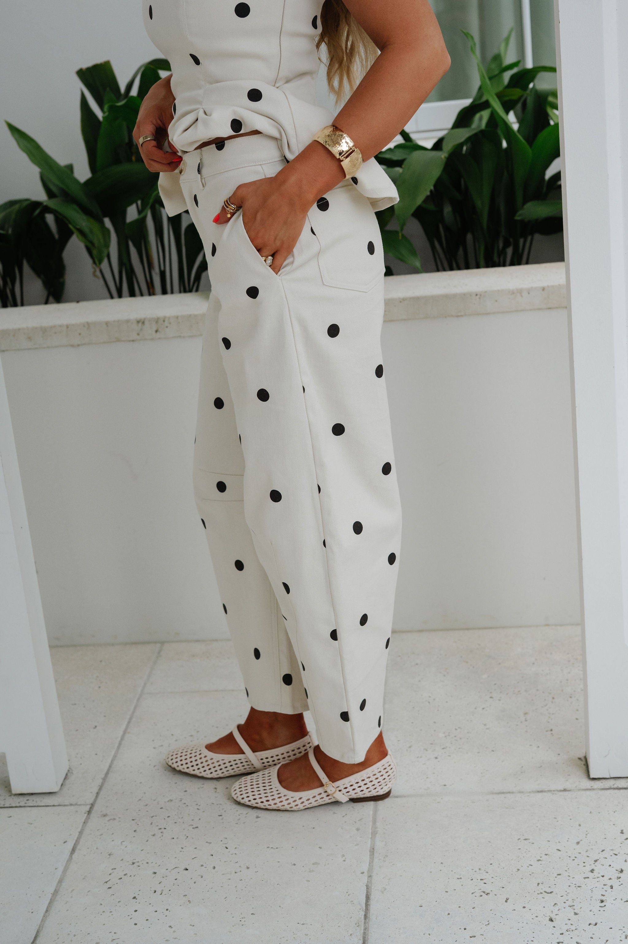 Dani Pants Set-Polka Dot