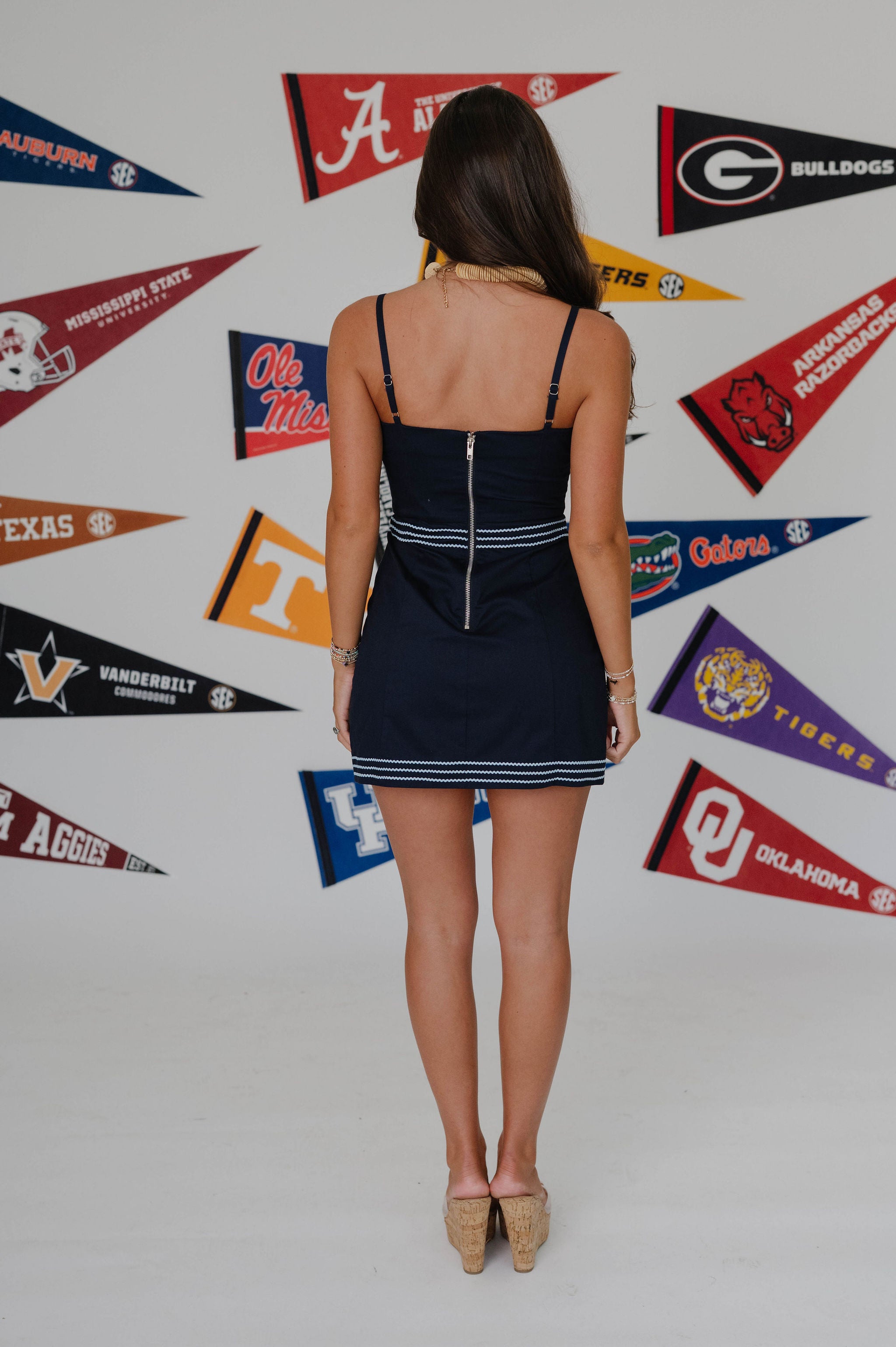 Jordan Mini Dress-Navy/Light Blue
