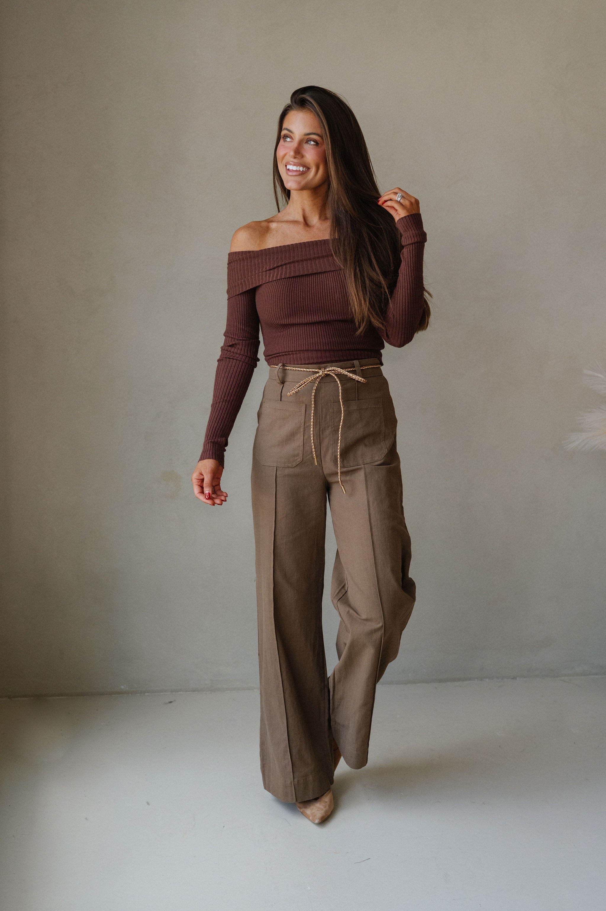 Qunicy Wide Leg Pants-Khaki