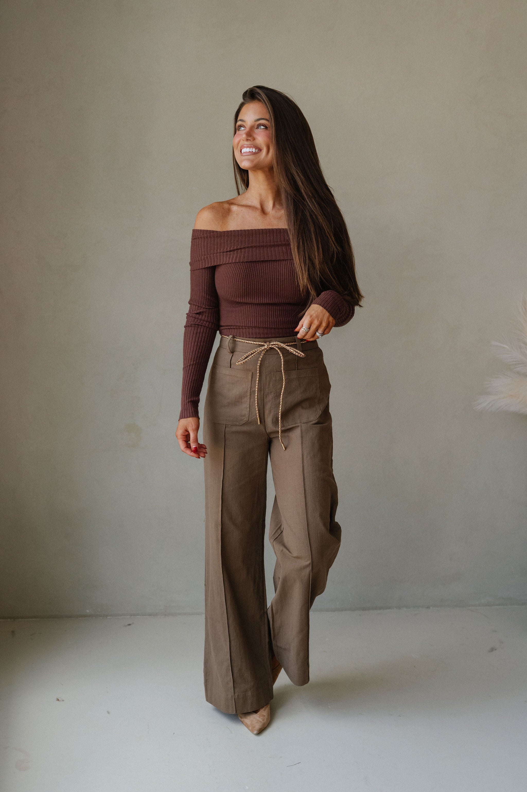 Qunicy Wide Leg Pants-Khaki