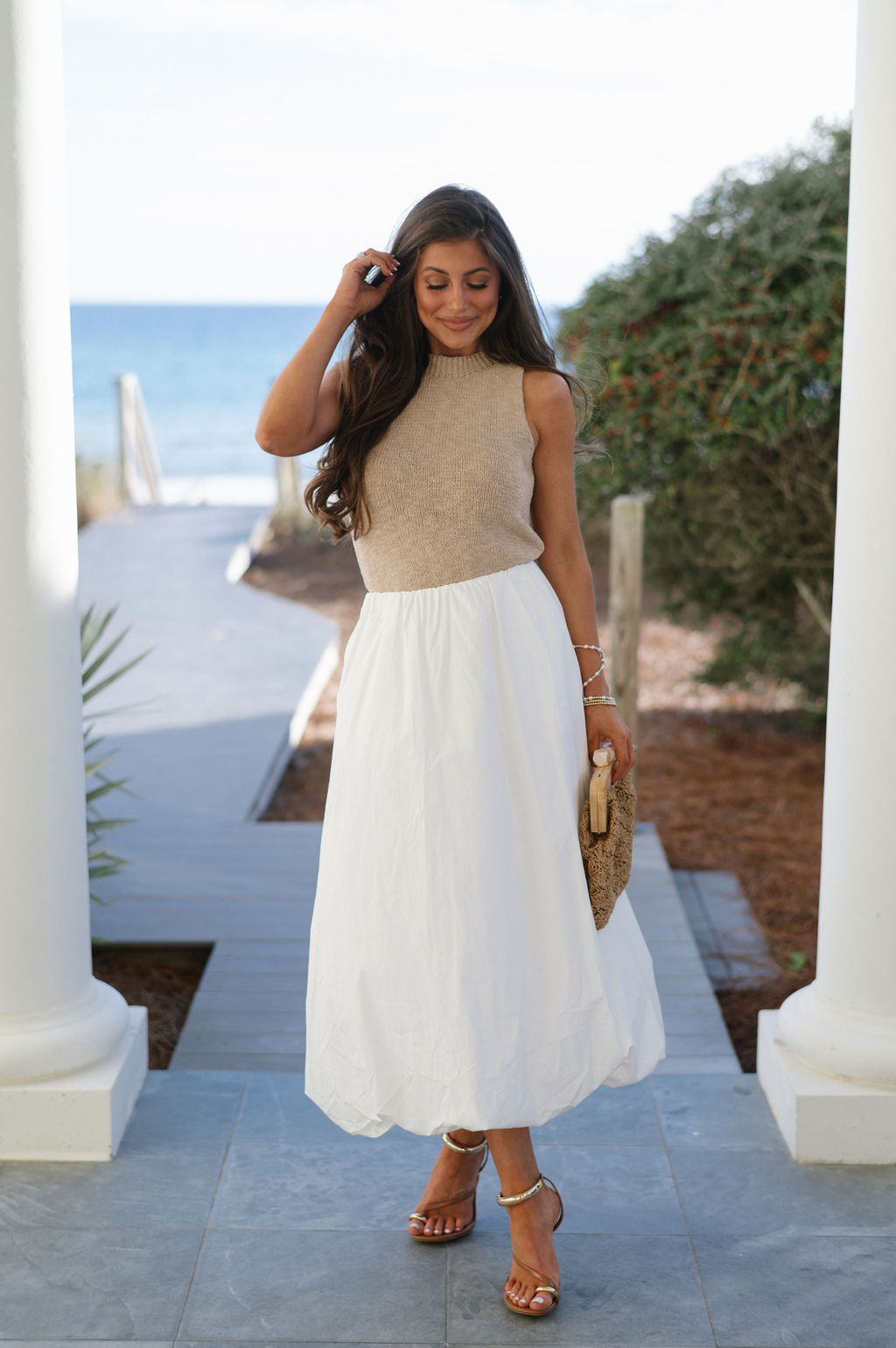 Peyton Midi Skirt-Off White