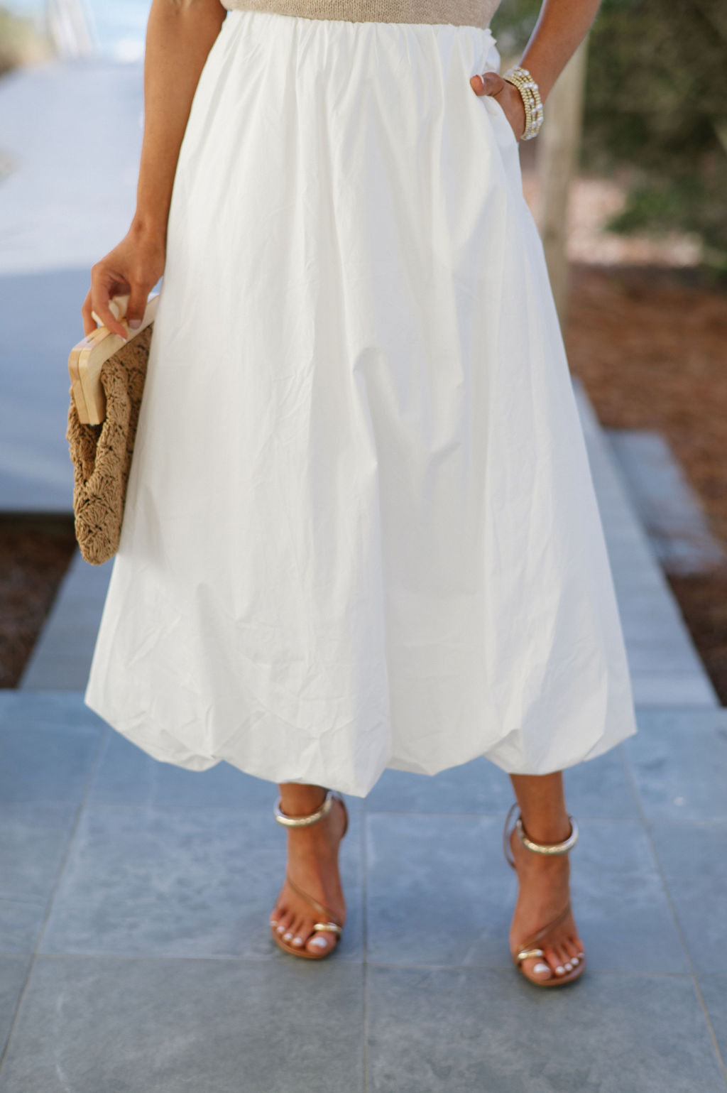 Peyton Midi Skirt-Off White