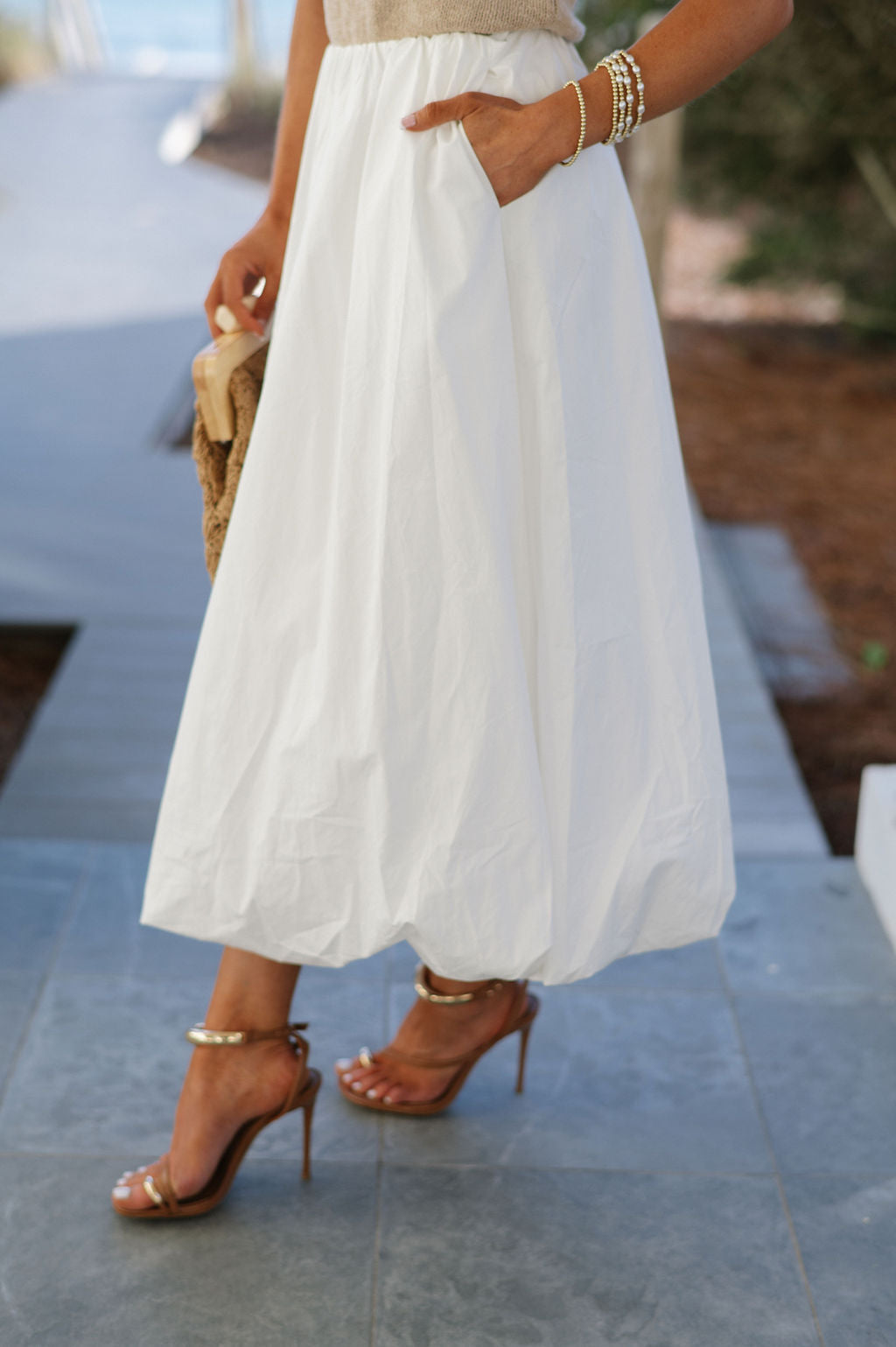 Peyton Midi Skirt-Off White