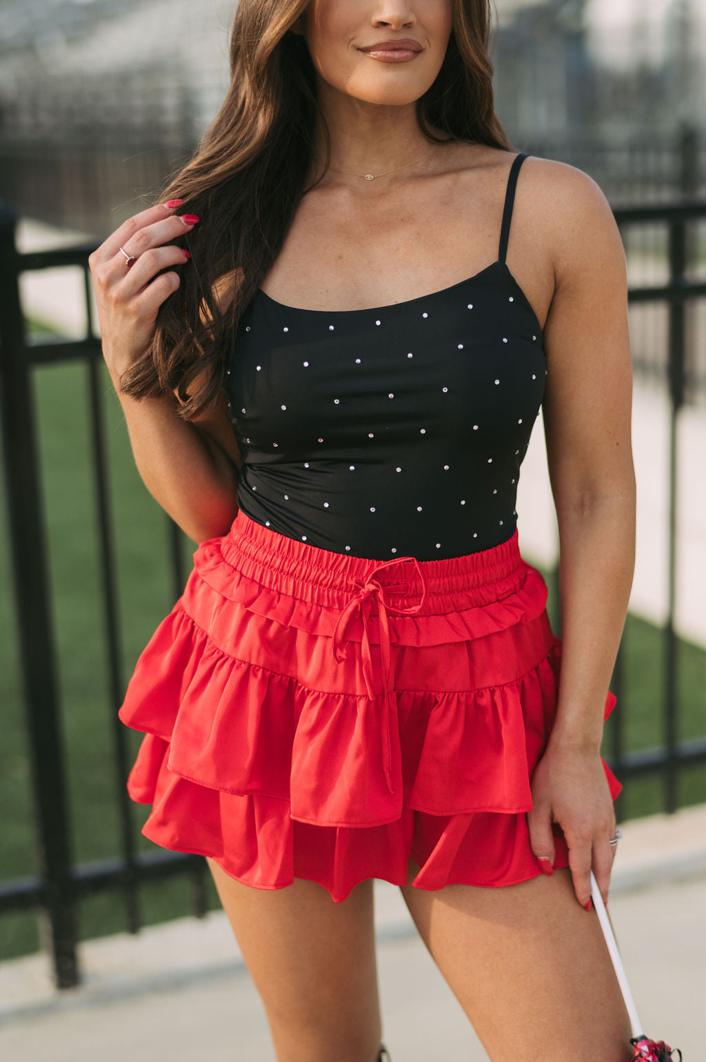 Red Ruffle Skirt