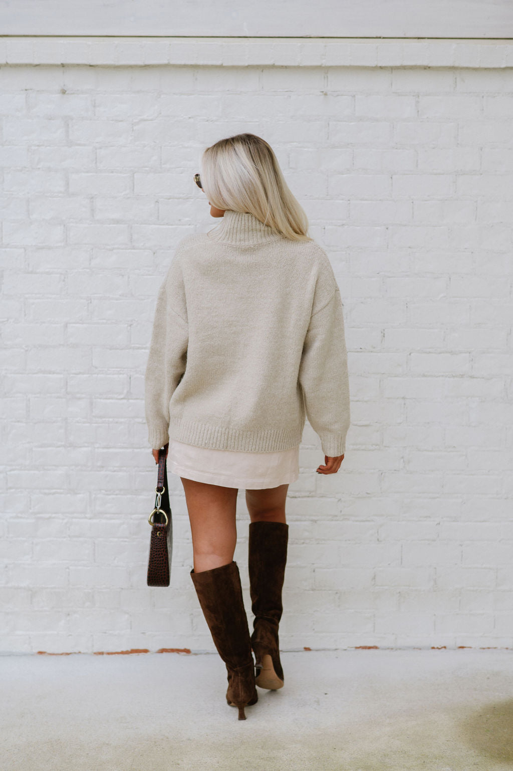 Everyday Mock Neck Sweater-Oatmeal