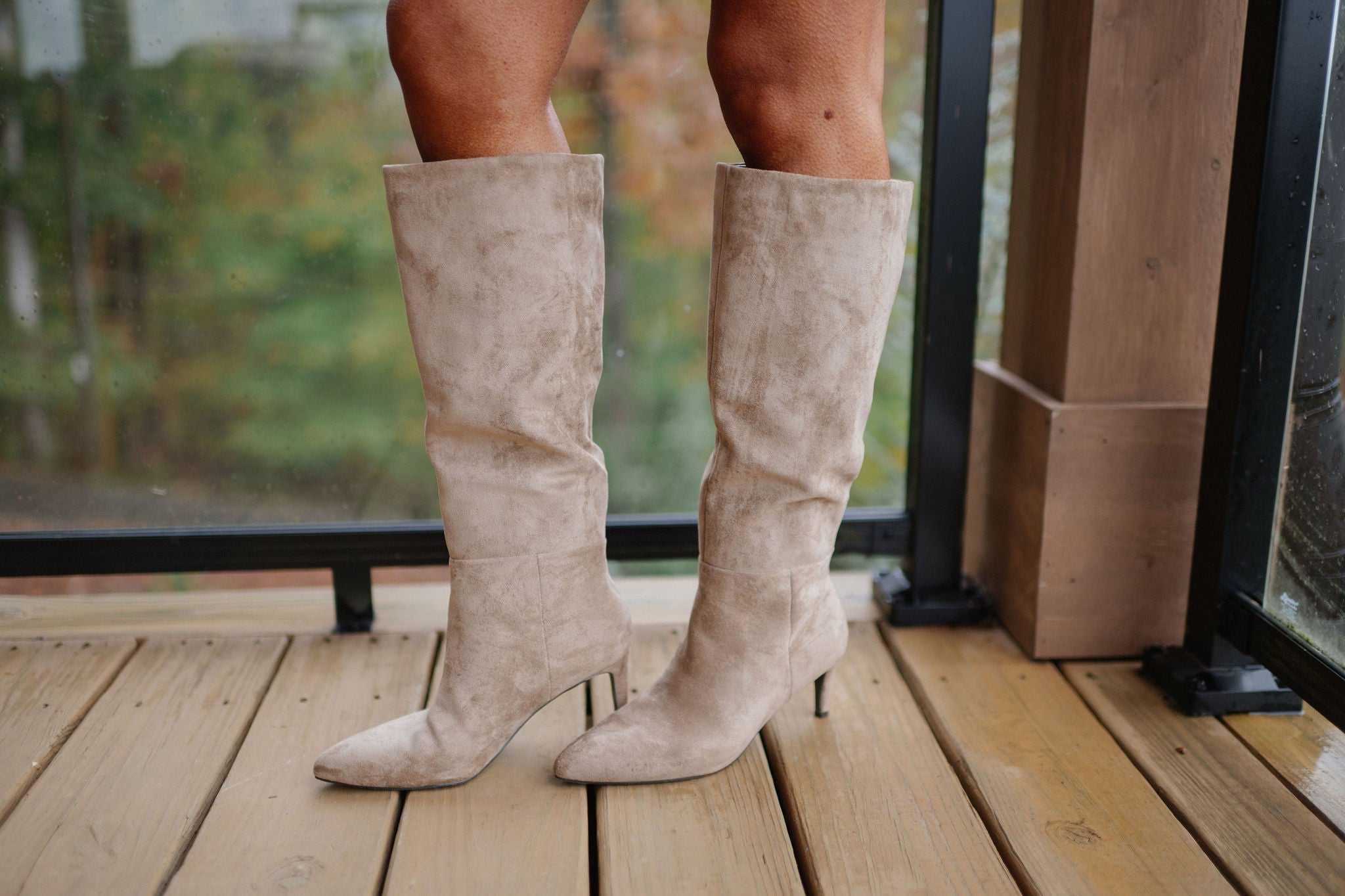 Sabrinna Suede Boots-Taupe