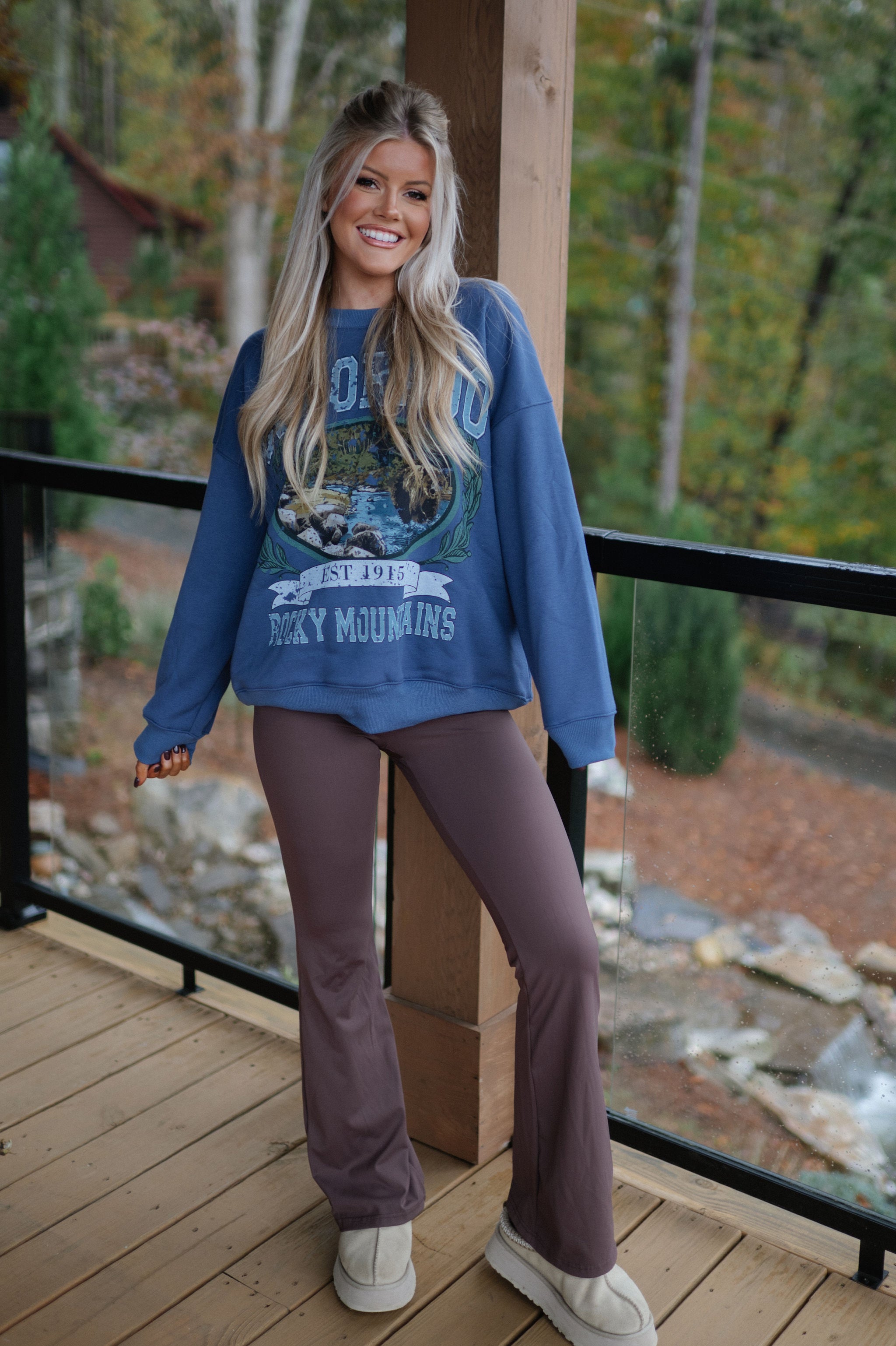 "Colorado" Oversized Sweatshirt-Navy Blue