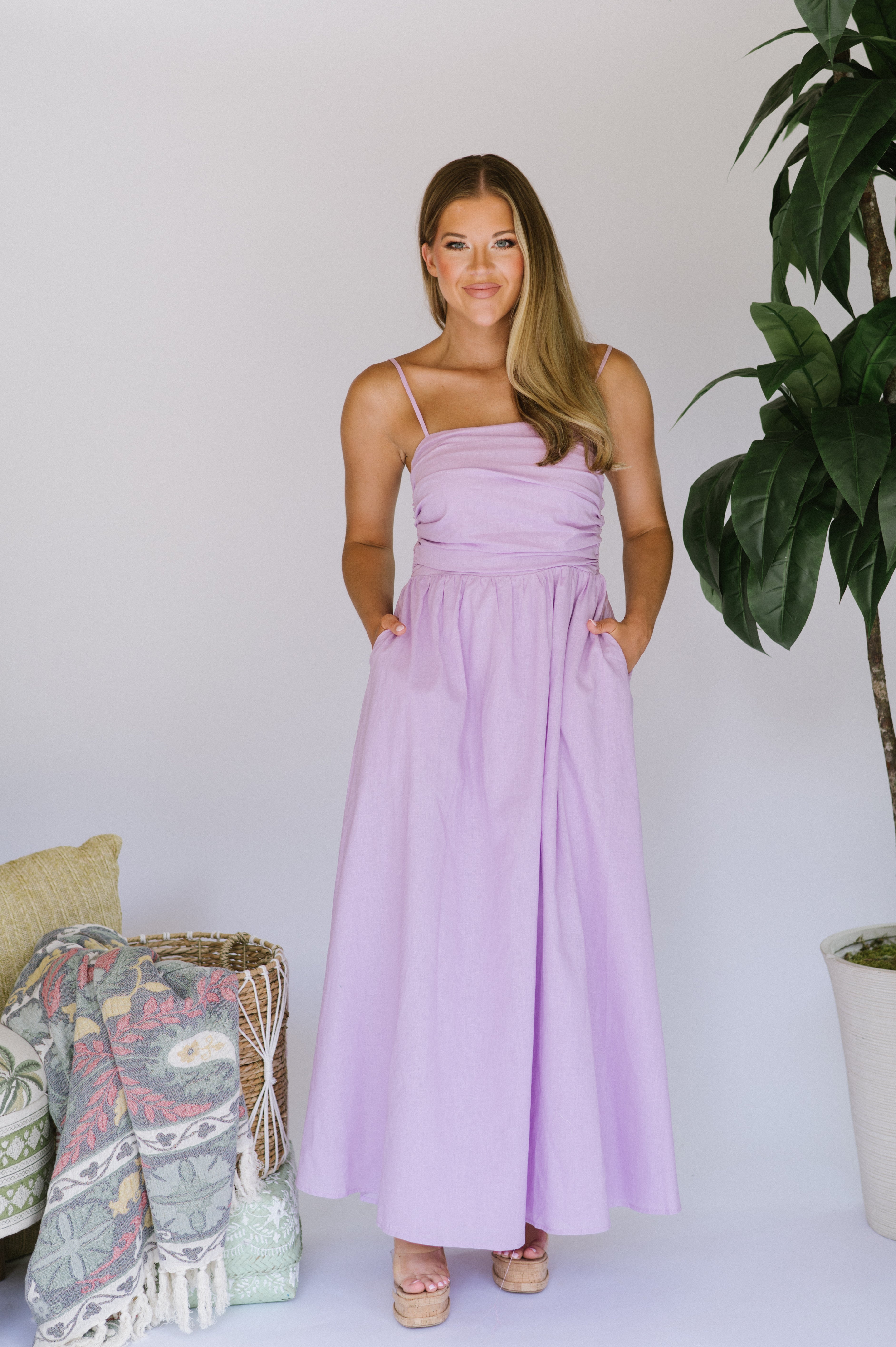 Hartley Midi Dress-Lavender