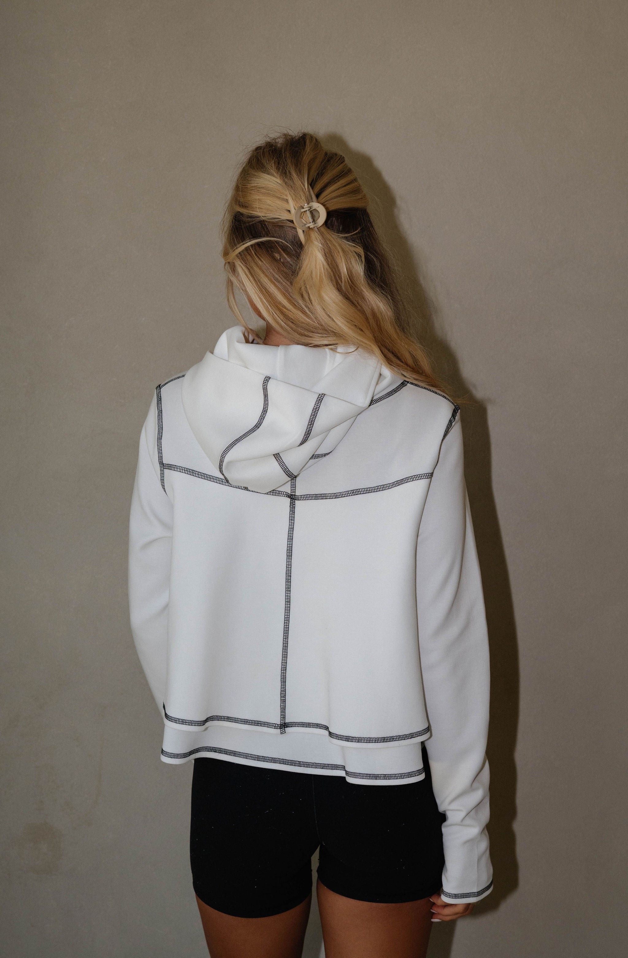 Reverse Stitch Hoodie-Off White