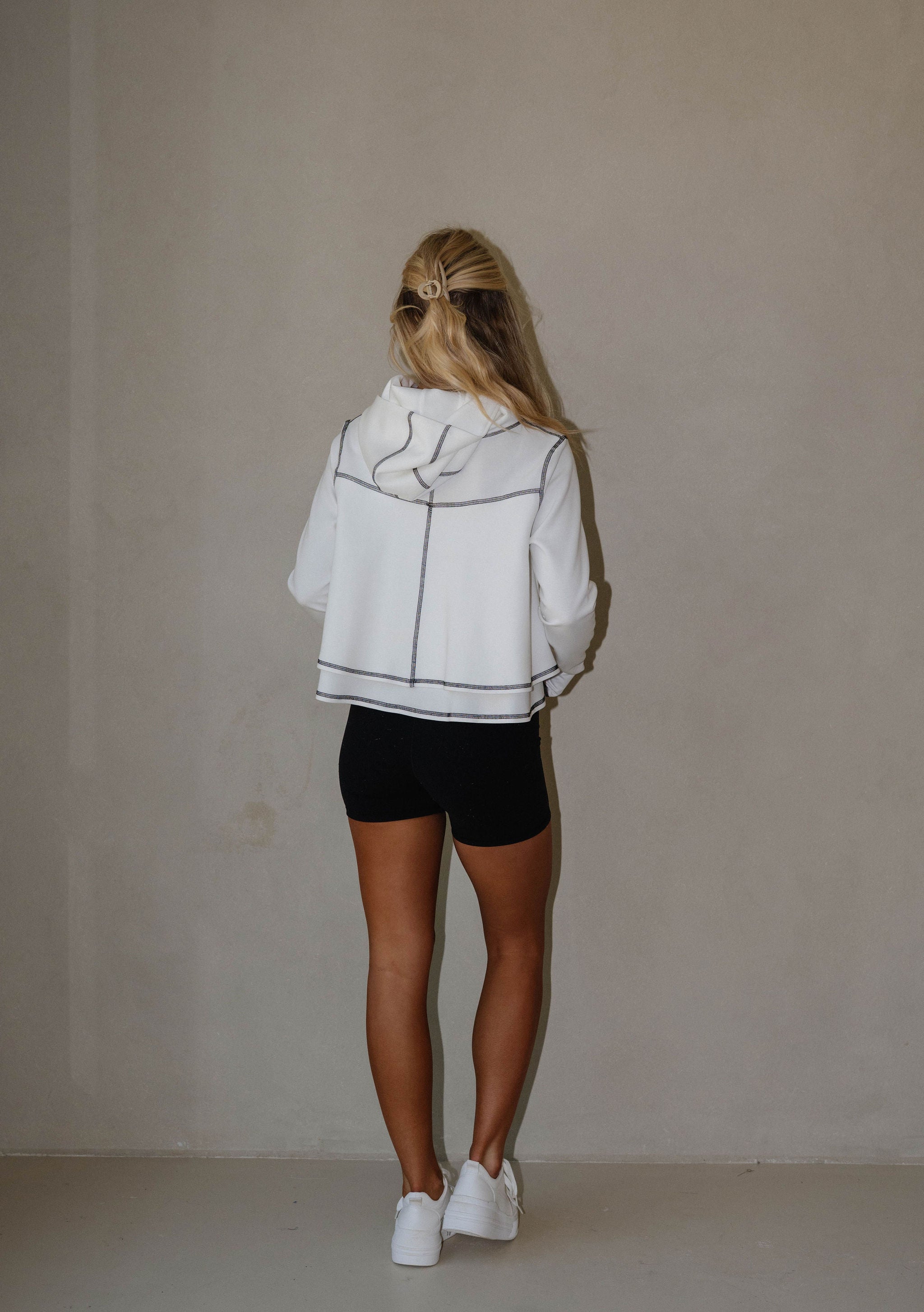 Reverse Stitch Hoodie-Off White