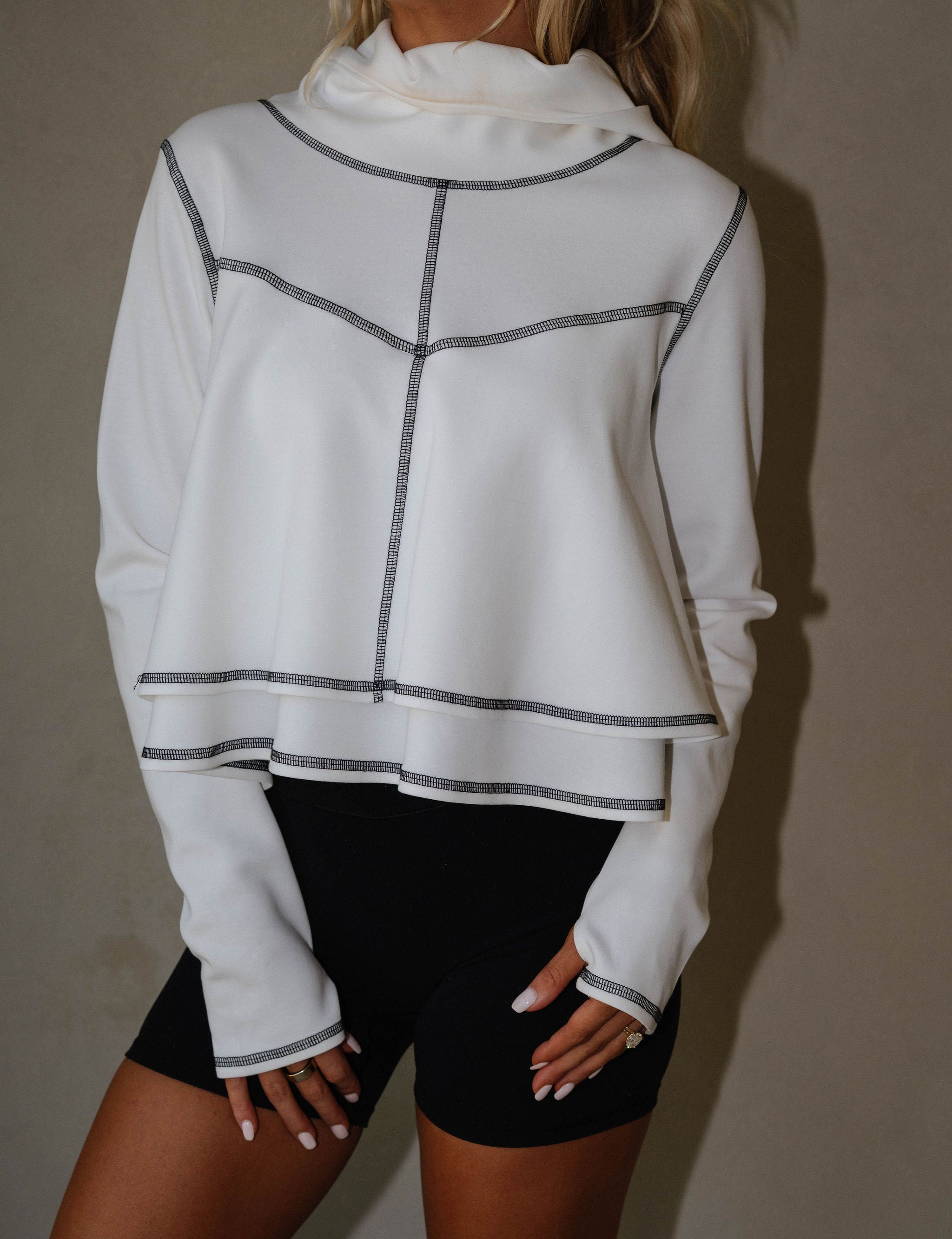Reverse Stitch Hoodie-Off White