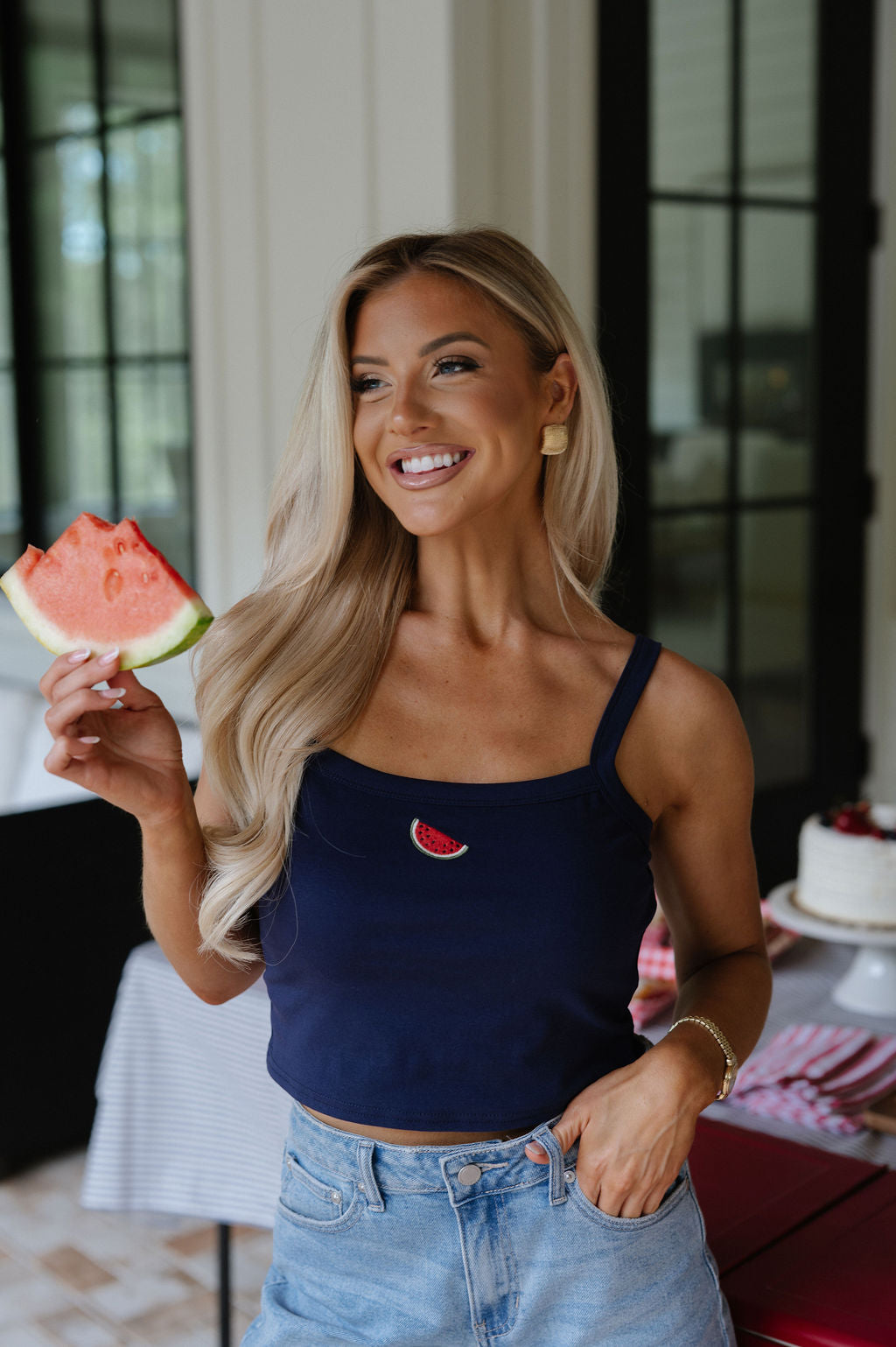 Watermelon Tank-Navy