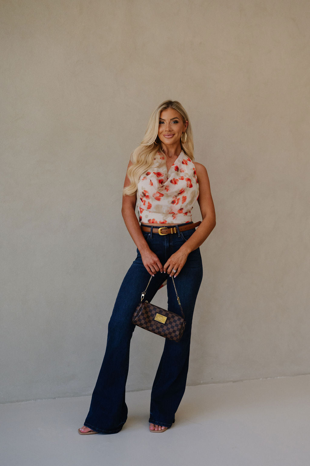 High Rise Flared Jeans-Dark
