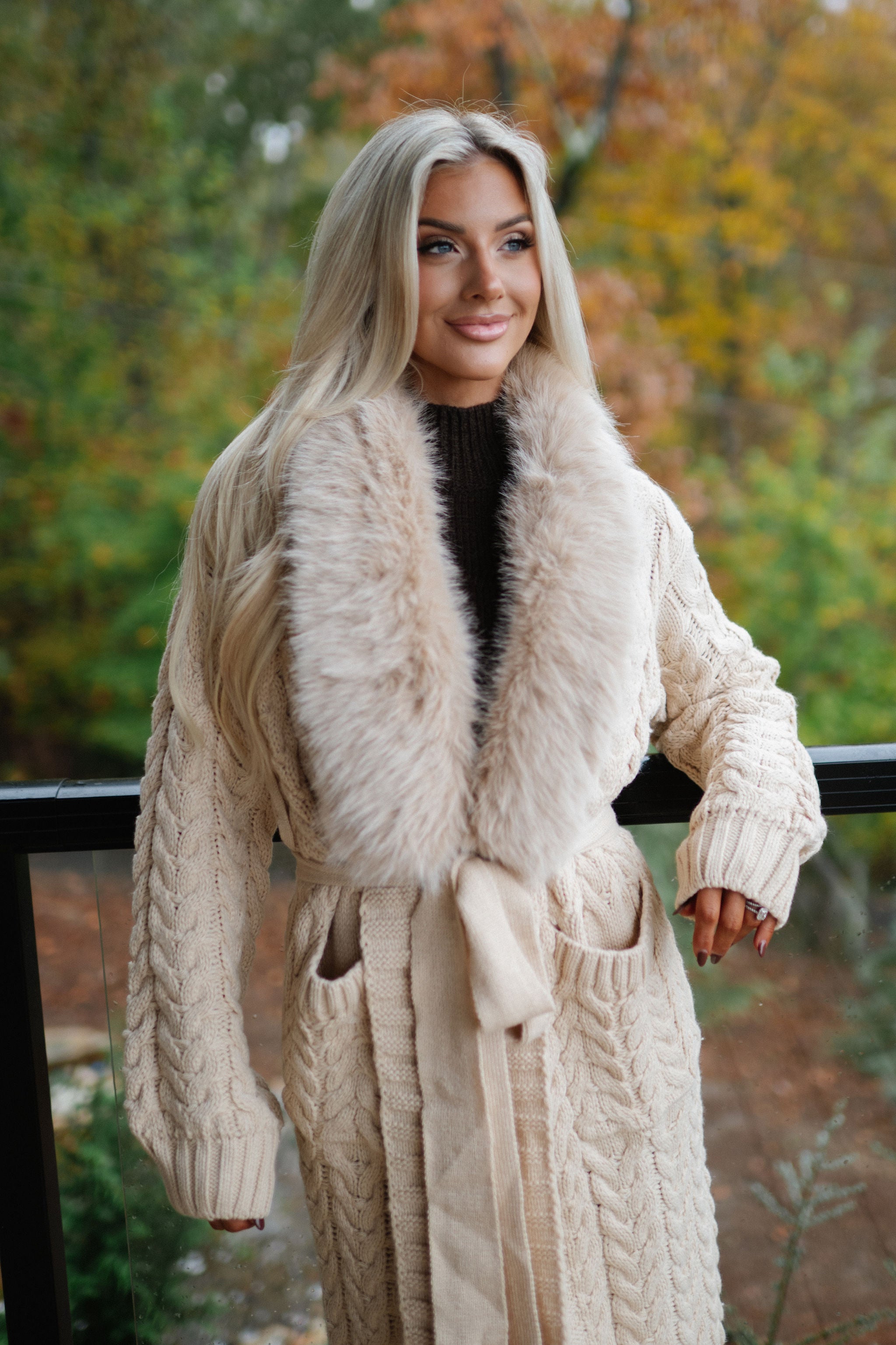 Jalen Sweater Cardigan-Beige