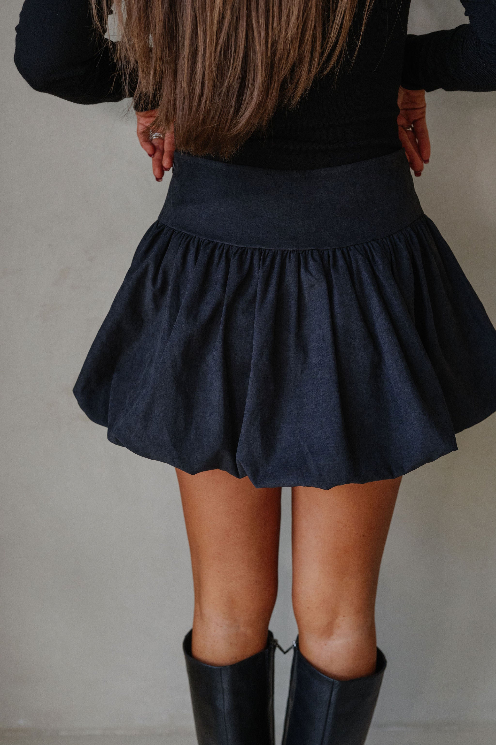 Bubble Mini Skirt-Black