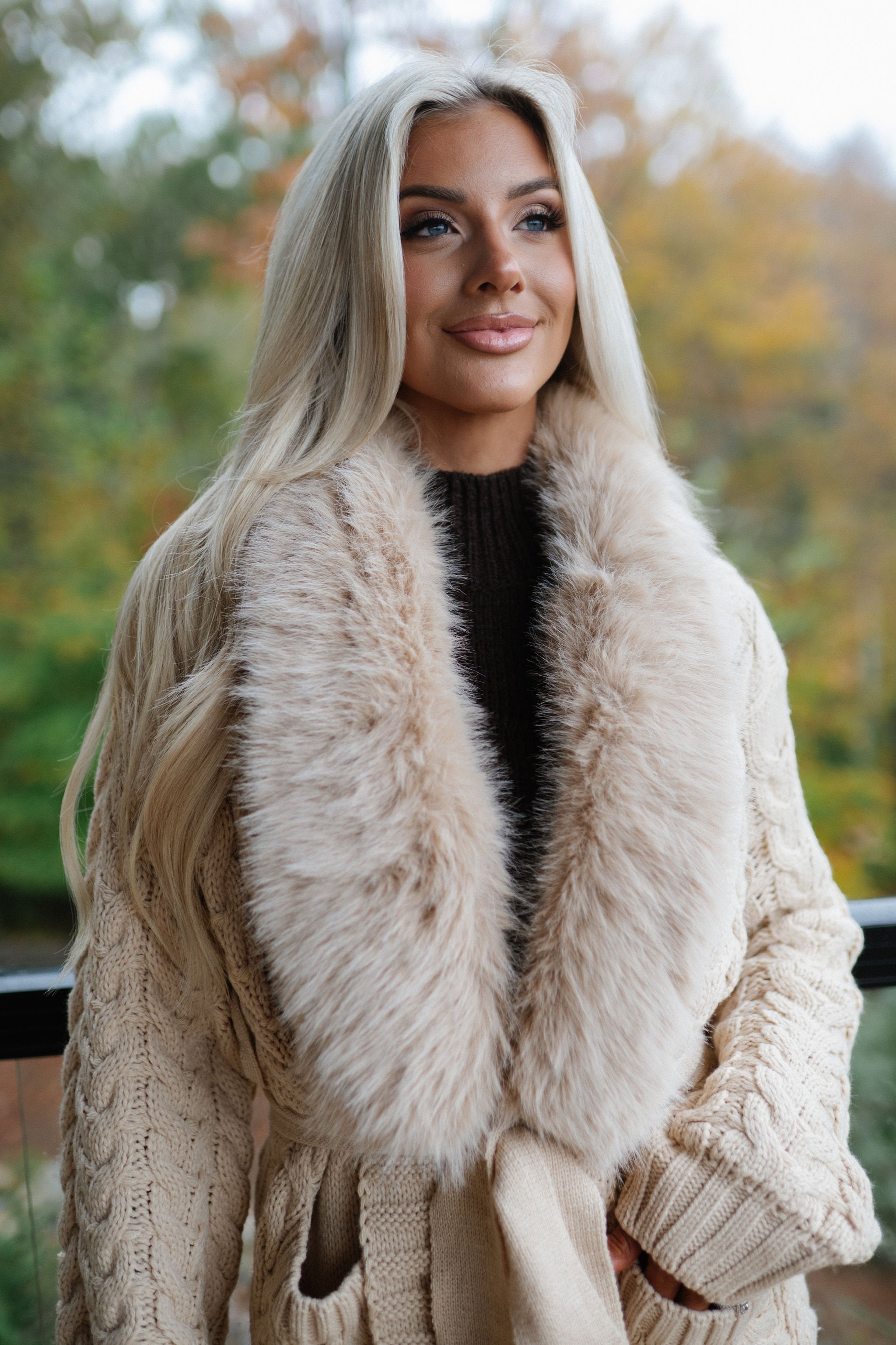 Jalen Sweater Cardigan-Beige