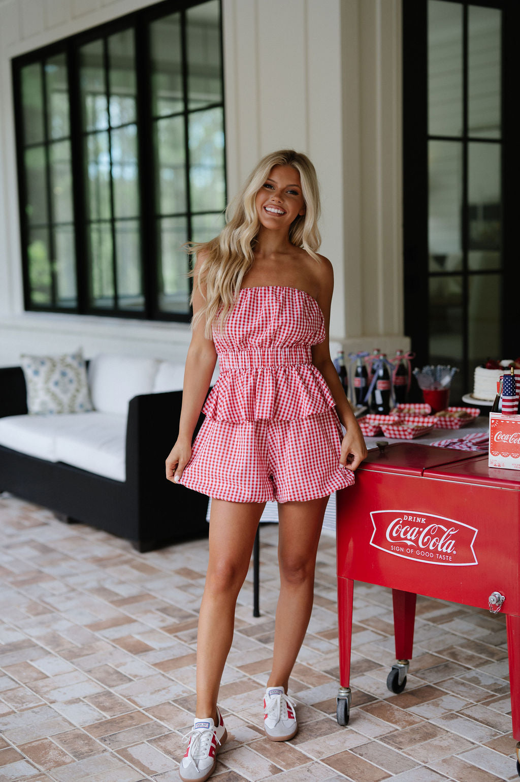Gigi Gingham Set-Red
