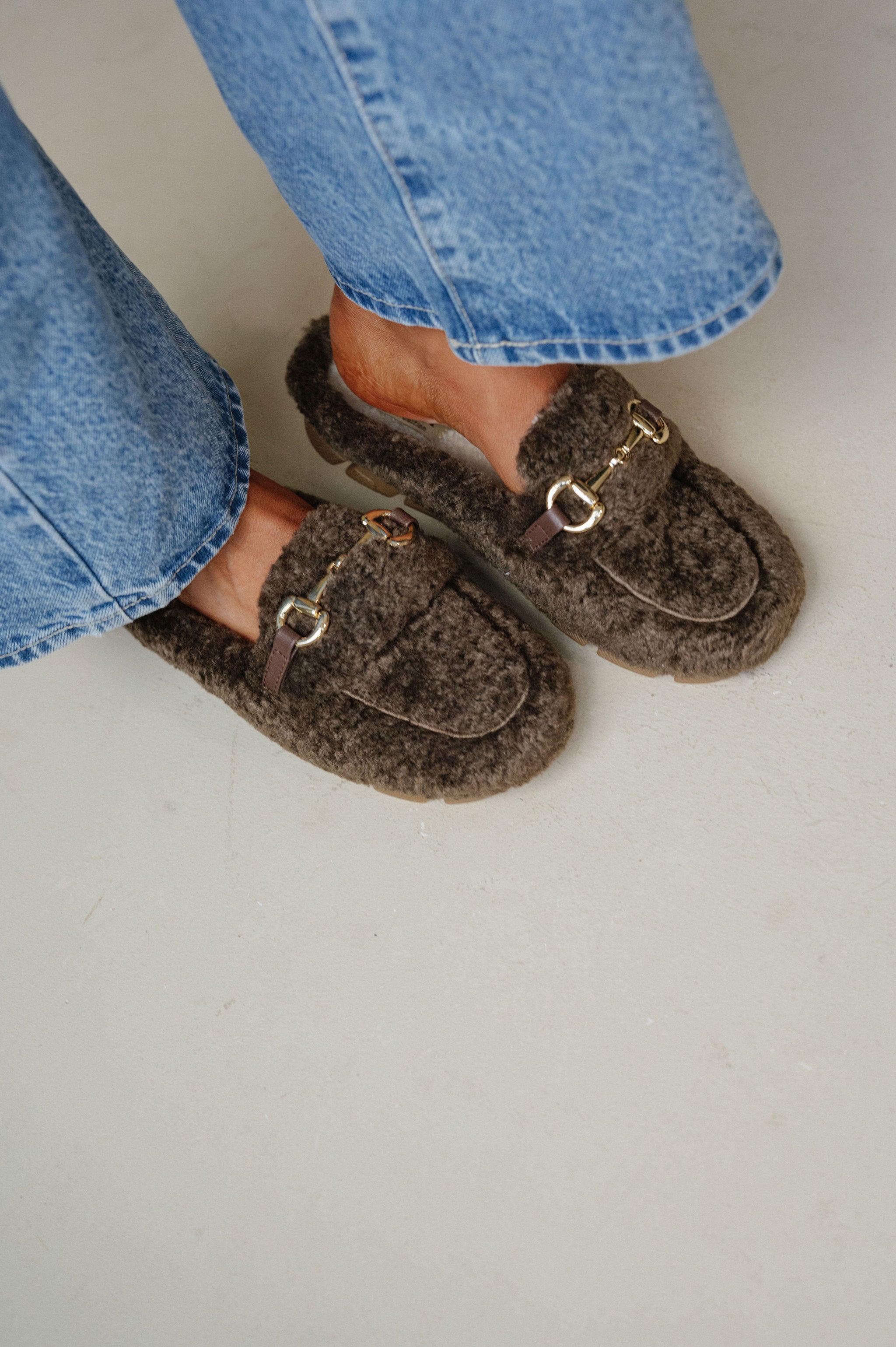 Coco Shearling Mule-Chocolate